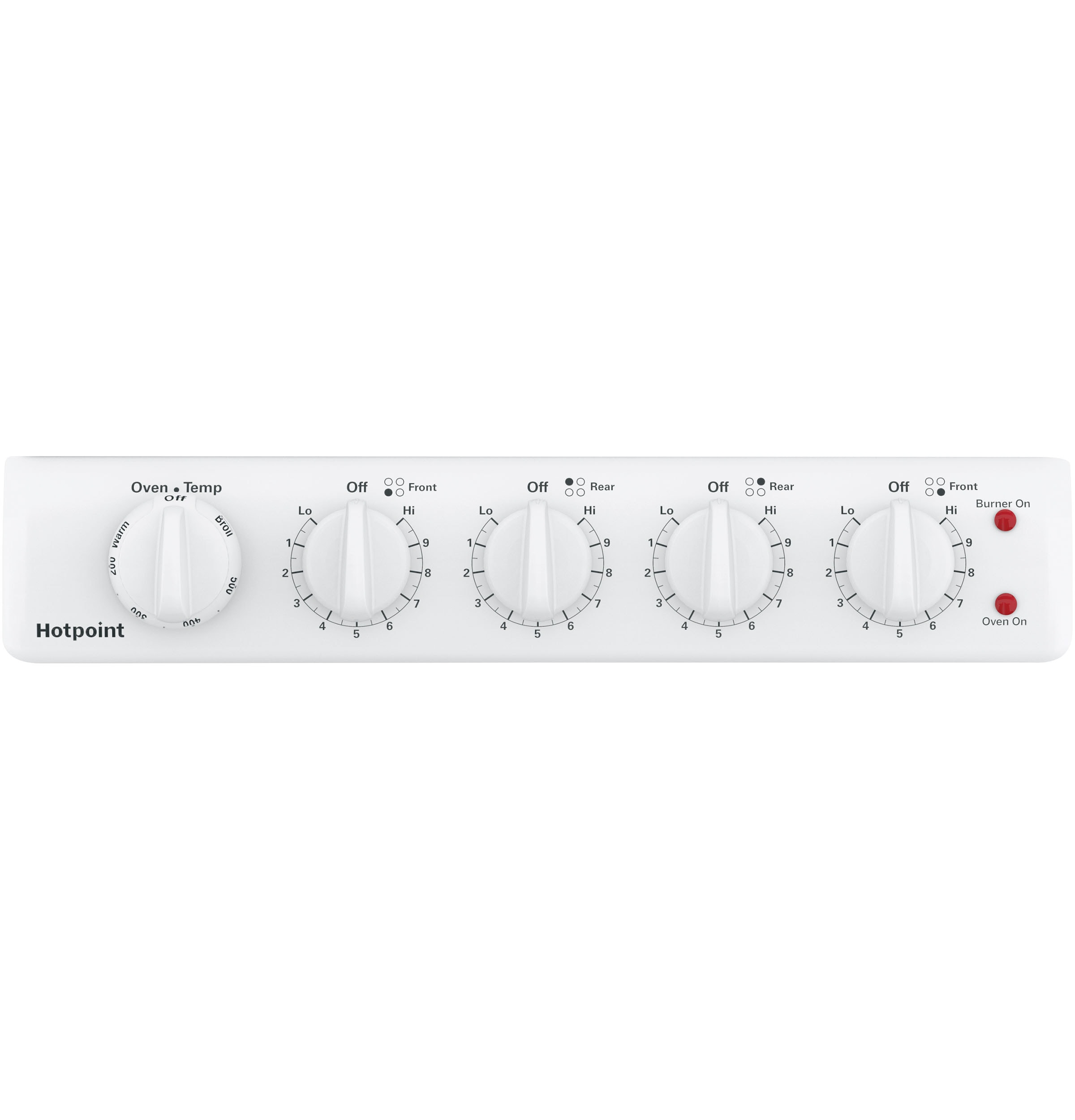 Estufa eléctrica independiente con 4 quemadores y horno de 2.3 pies cúbicos Hotpoint de 20 pulgadas (Blanca) RAS200DMWW