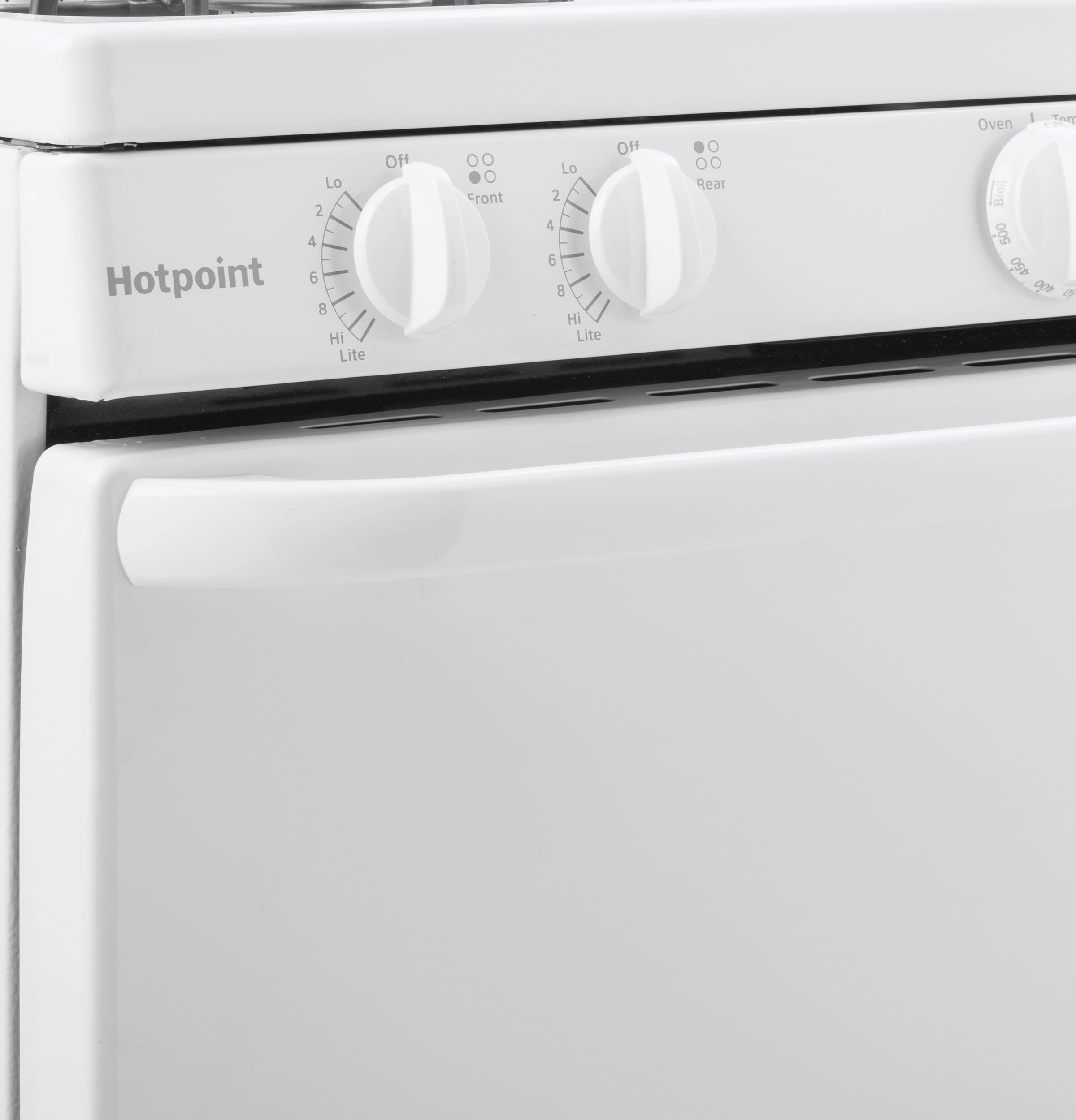 Estufa eléctrica independiente con 4 quemadores y horno de 2.3 pies cúbicos Hotpoint de 20 pulgadas (Blanca) RAS200DMWW