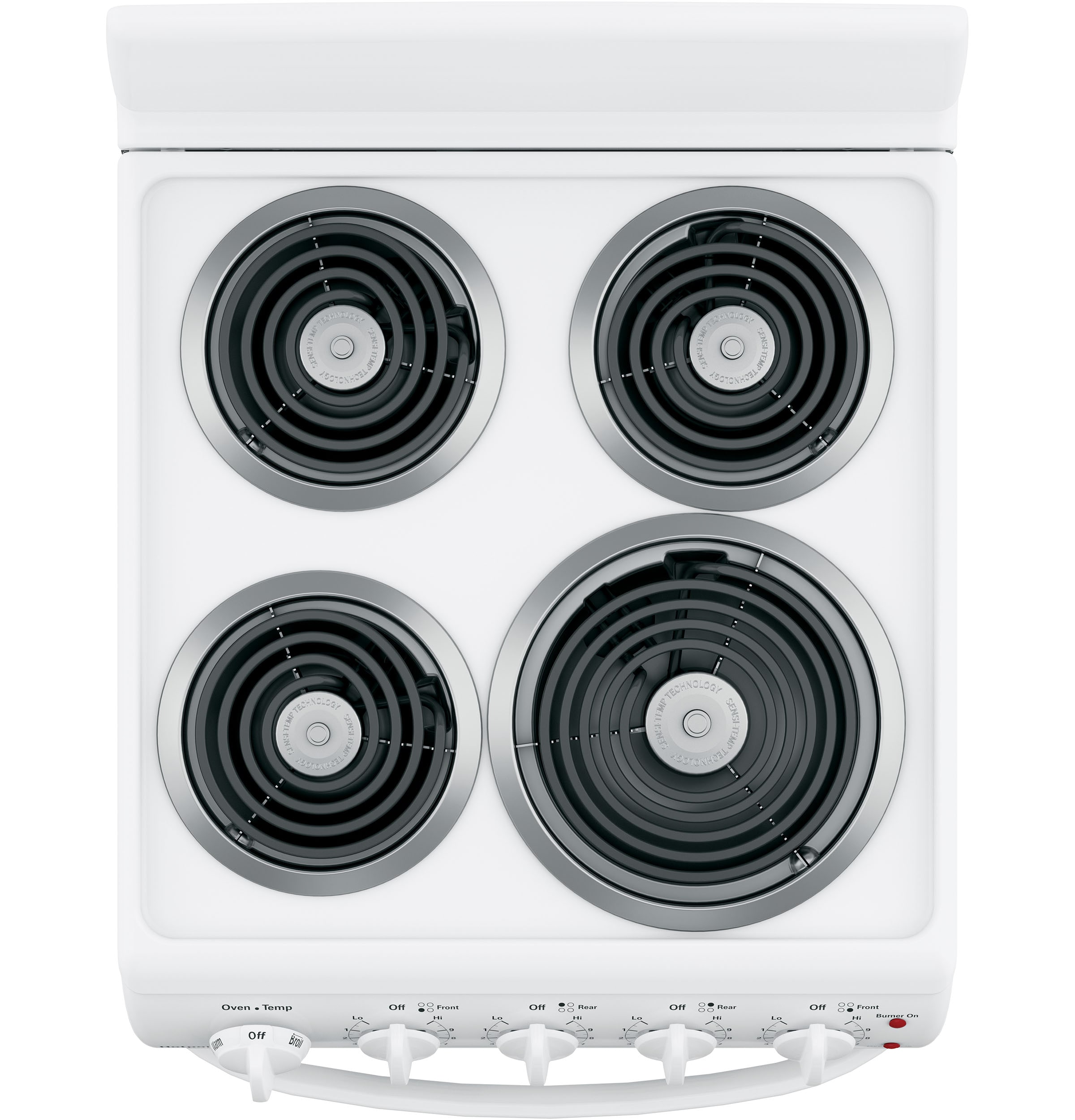 Estufa eléctrica independiente con 4 quemadores y horno de 2.3 pies cúbicos Hotpoint de 20 pulgadas (Blanca) RAS200DMWW
