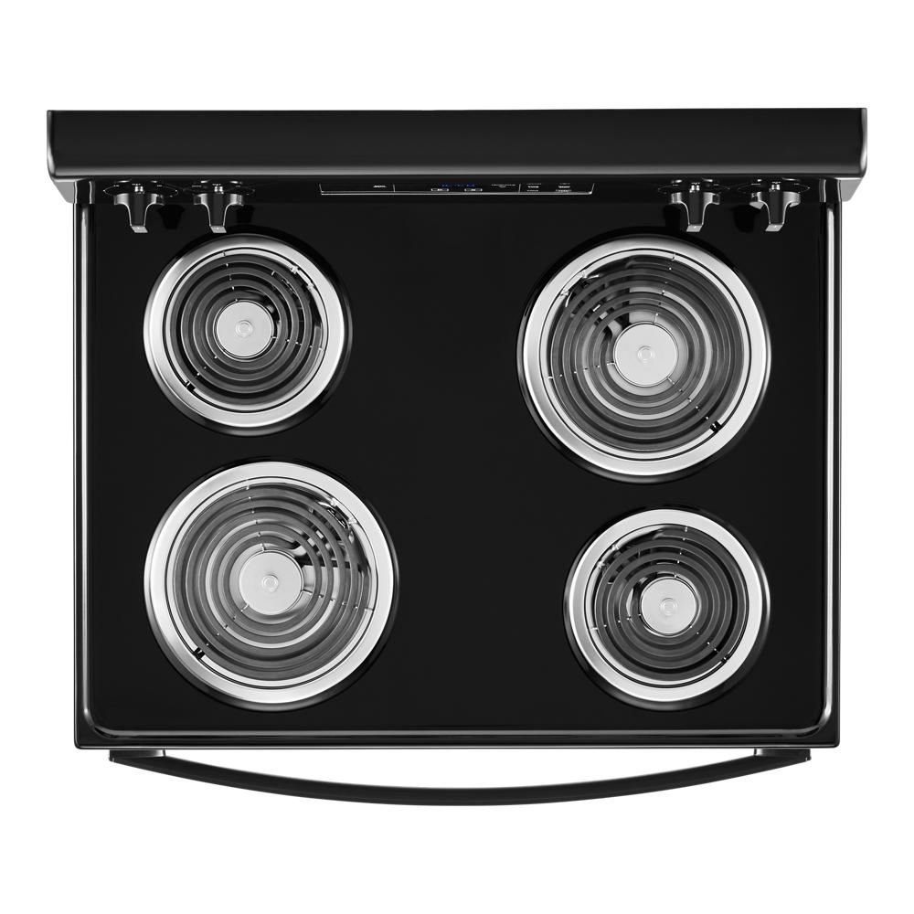 Estufa Eléctrica Independiente de 30 pulgadas con 4 quemadores de 4.8 pies cúbicos en color negro