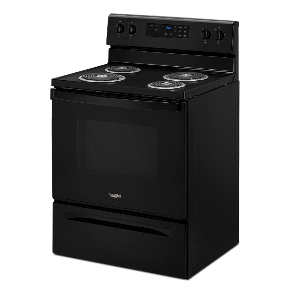 Estufa Eléctrica Independiente de 30 pulgadas con 4 quemadores de 4.8 pies cúbicos en color negro