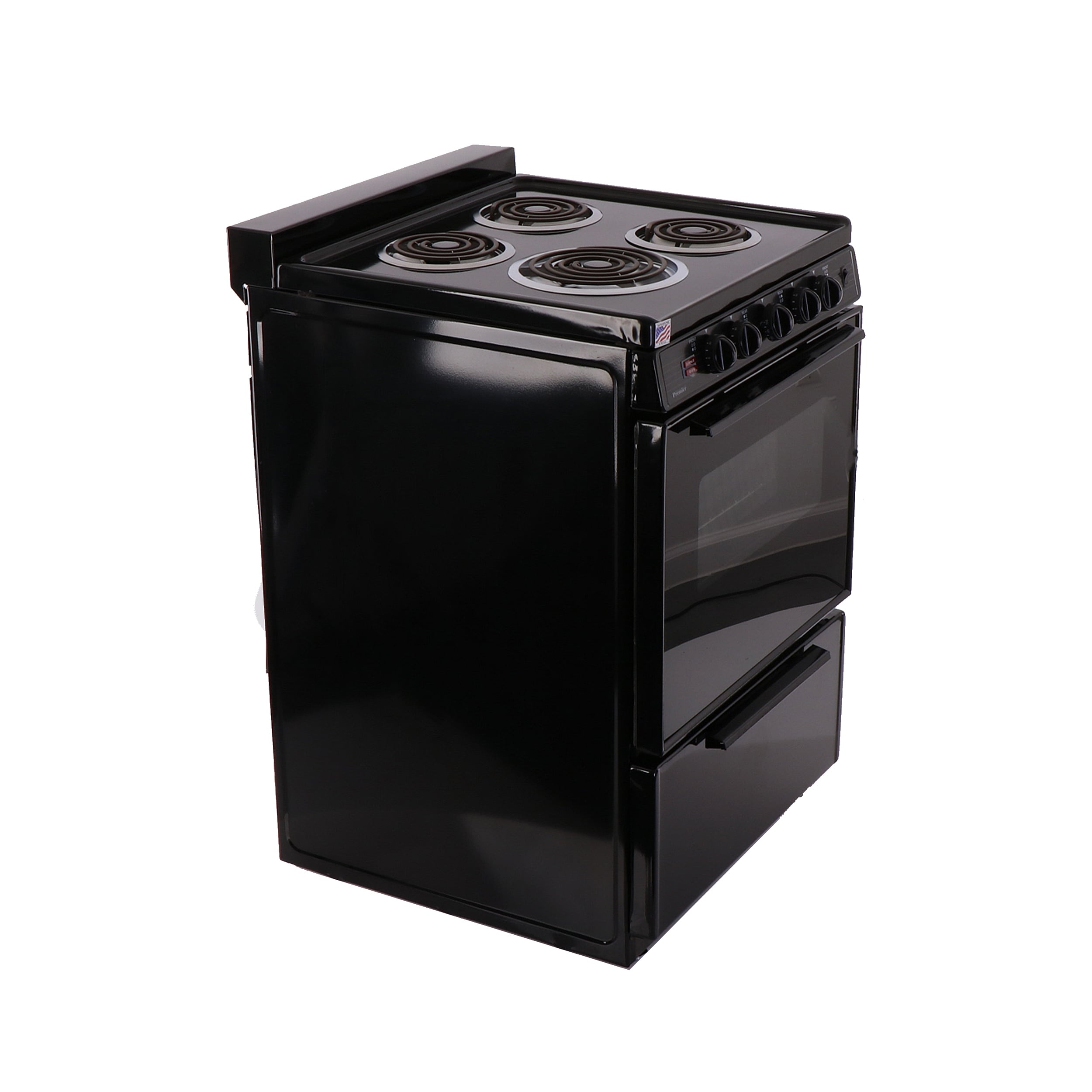Estufa eléctrica independiente con 4 quemadores de 24 pulgadas y 2.9 pies cúbicos, color negro