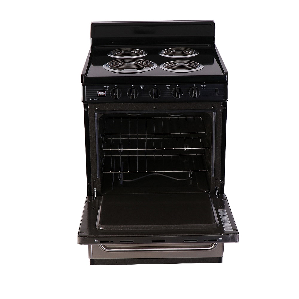 Estufa Eléctrica de 24 pulgadas con 4 quemadores y horno de 2.9 pies cúbicos - Acero Inoxidable