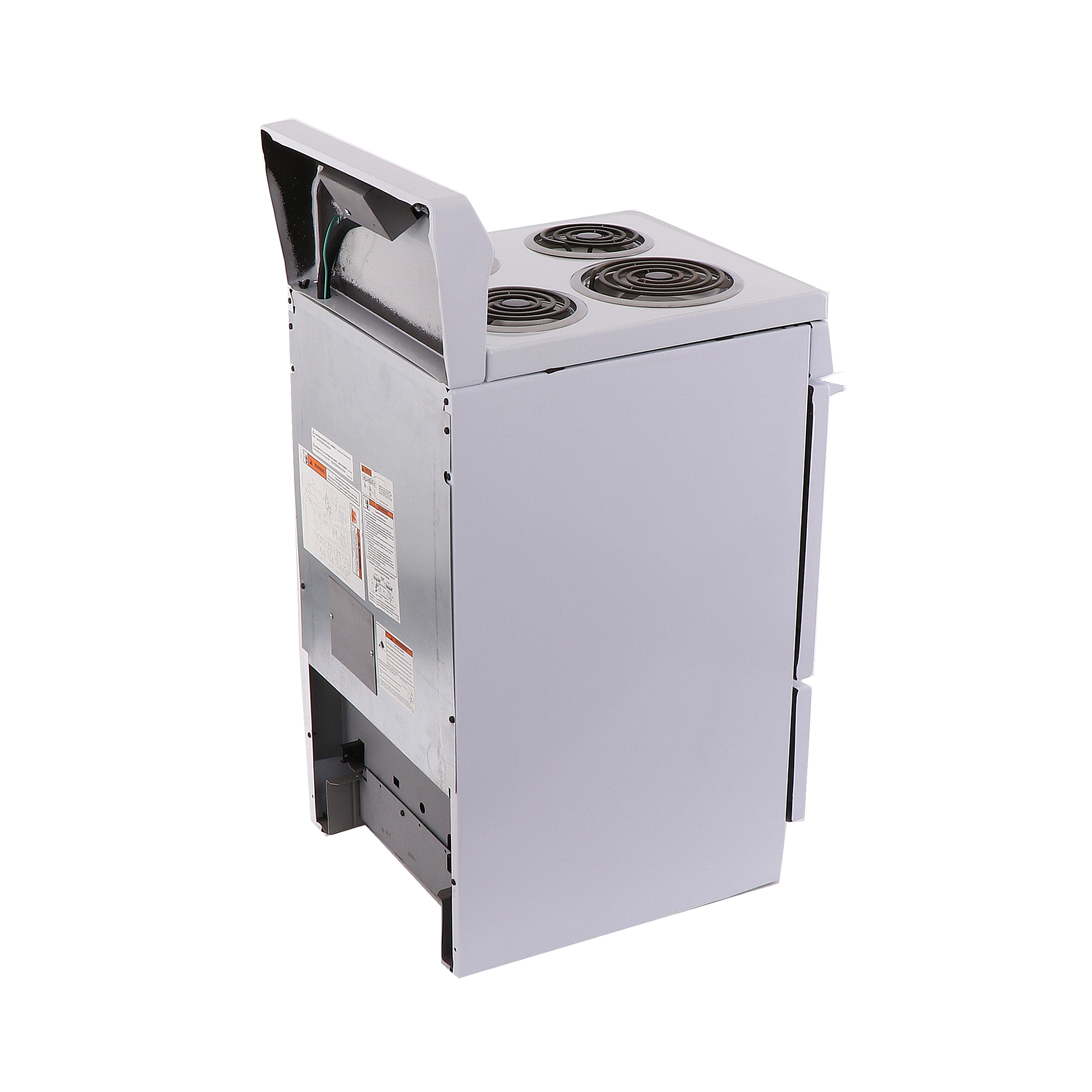 Estufa eléctrica independiente Premier de 20 pulgadas con 4 quemadores y horno de 2.4 pies cúbicos en color blanco