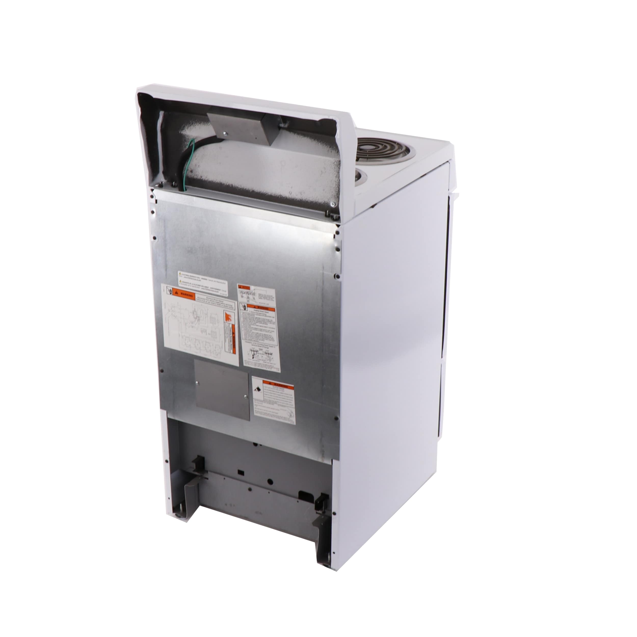 Estufa eléctrica independiente Premier de 20 pulgadas con 4 quemadores y horno de 2.4 pies cúbicos en color blanco