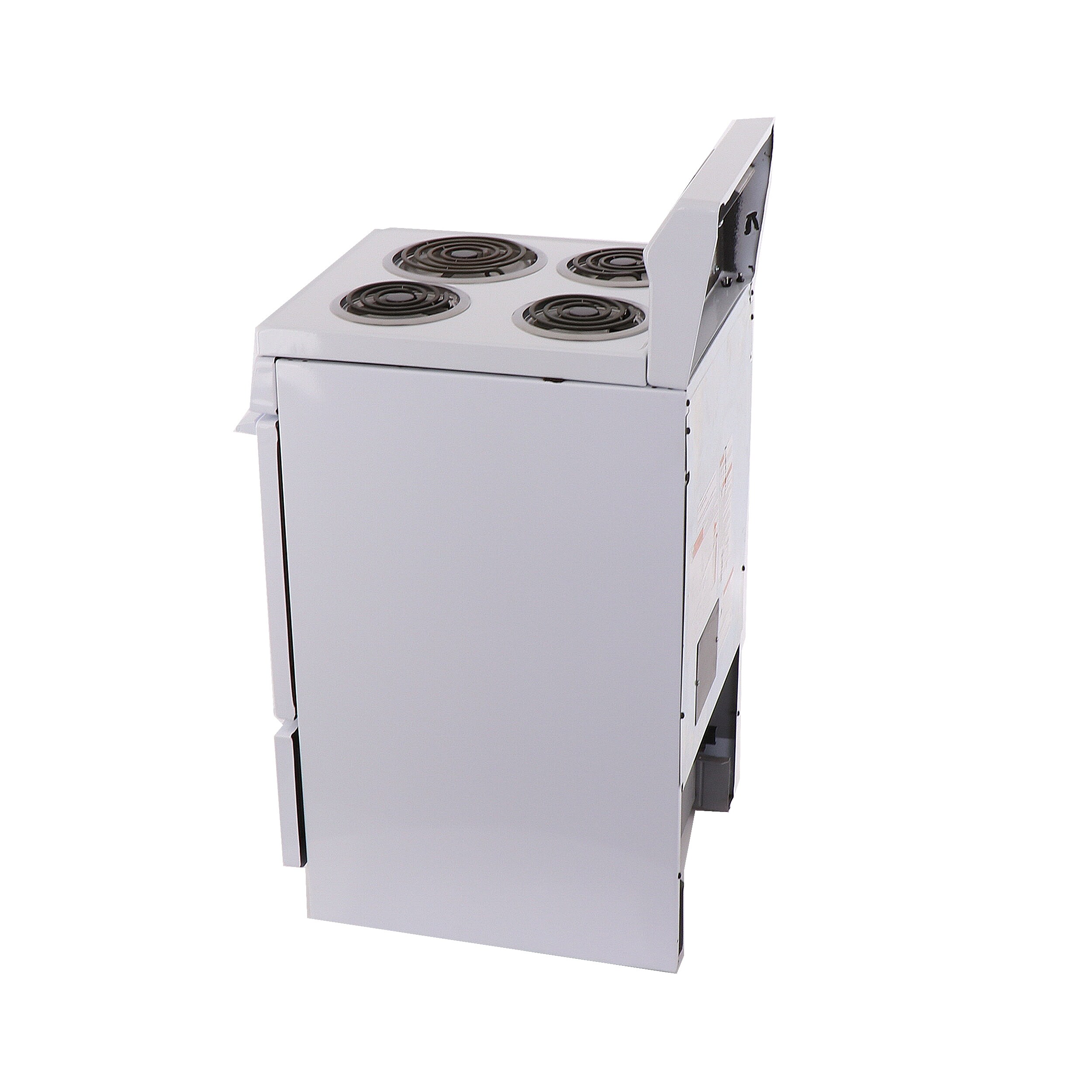 Estufa eléctrica independiente Premier de 20 pulgadas con 4 quemadores y horno de 2.4 pies cúbicos en color blanco