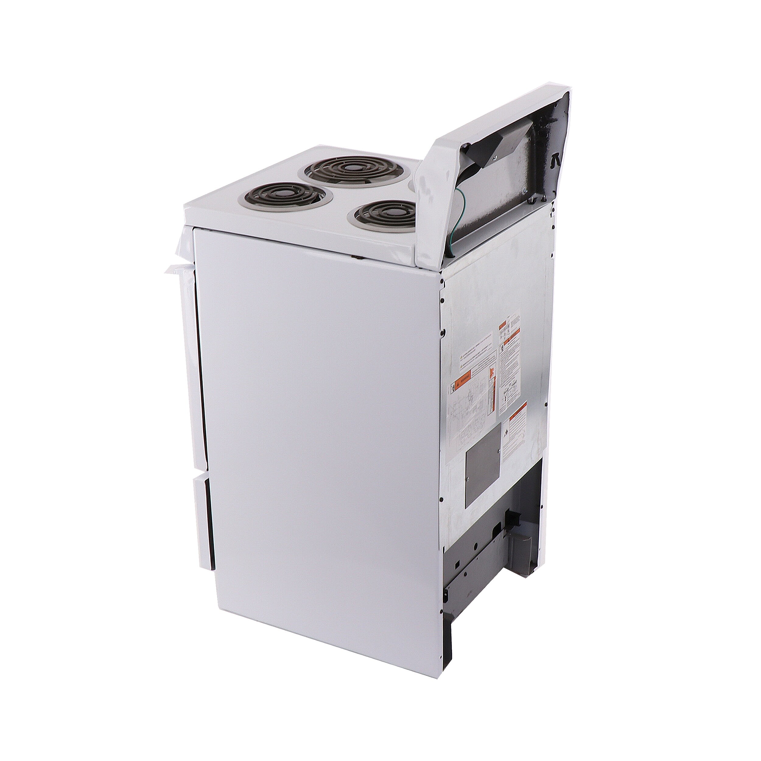 Estufa eléctrica independiente Premier de 20 pulgadas con 4 quemadores y horno de 2.4 pies cúbicos en color blanco