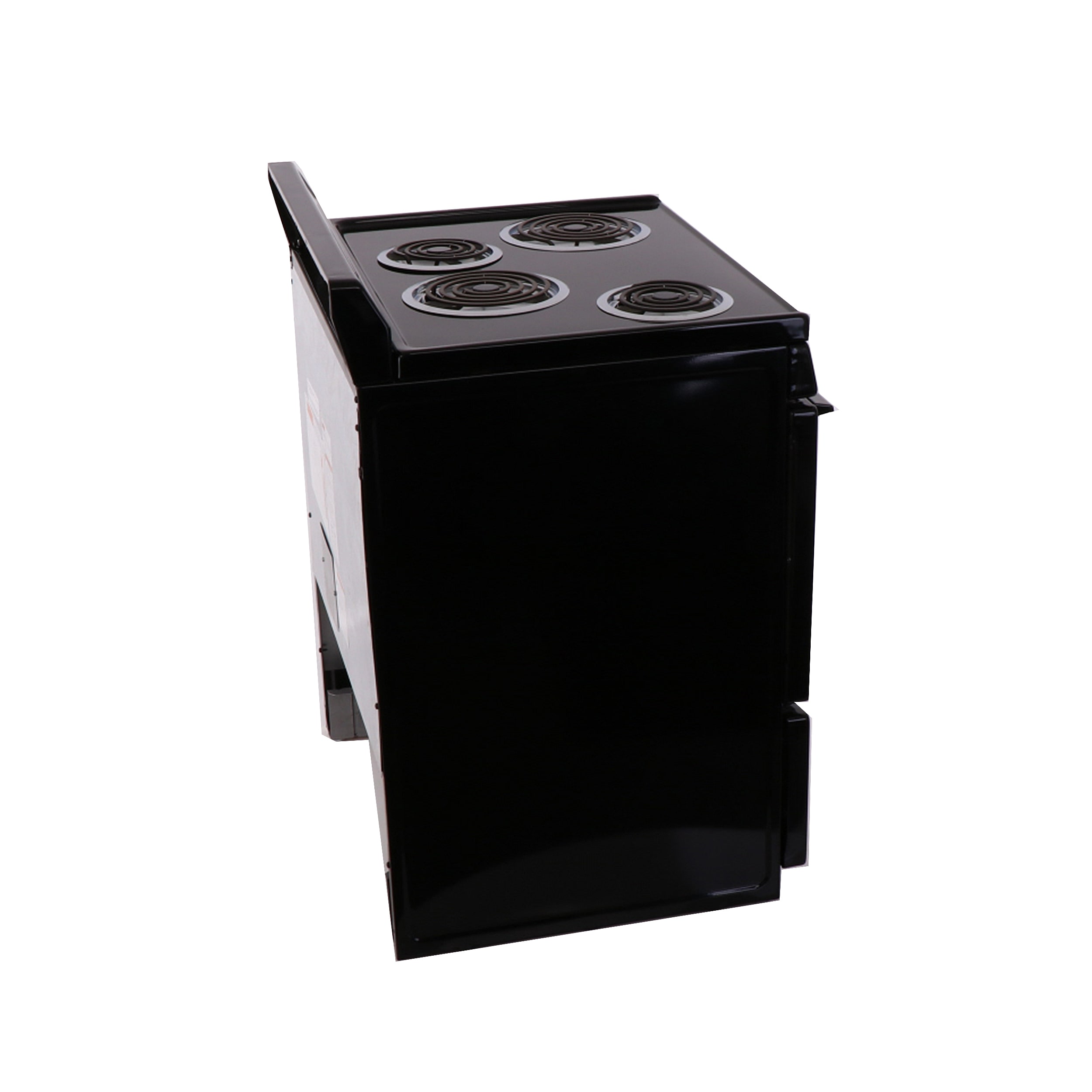 Estufa eléctrica independiente de 30 pulgadas con 4 quemadores y 3.9 pies cúbicos de capacidad en color negro.