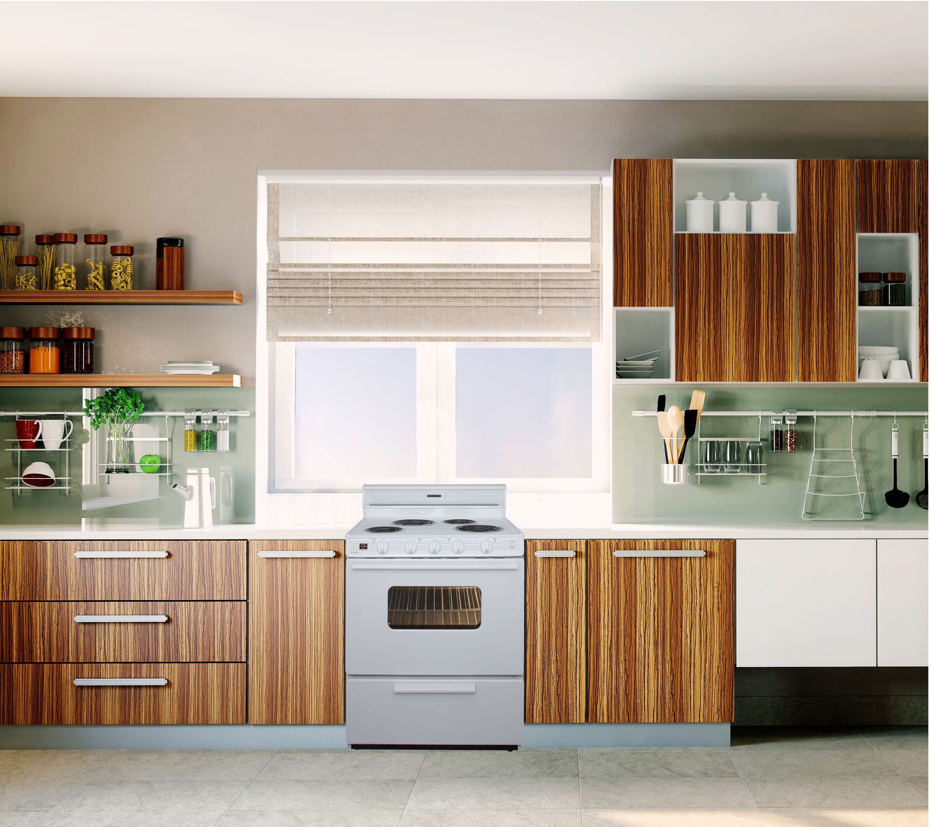 Estufa eléctrica de piso de 30 pulgadas con 4 quemadores y 3.9 pies cúbicos, color blanco.