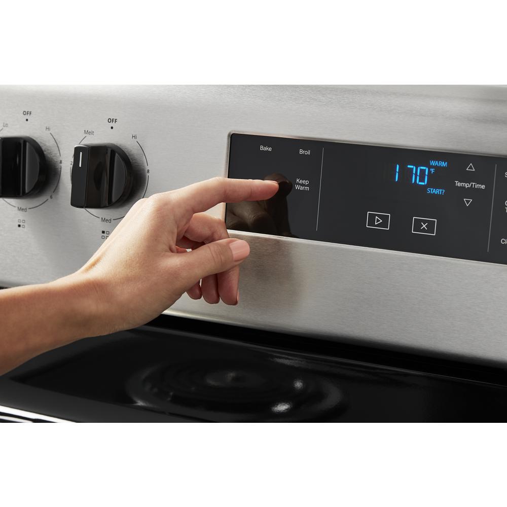 Estufa eléctrica independiente Whirlpool de 30 pulgadas con 4 quemadores y 4.8 pies cúbicos (Acero inoxidable)