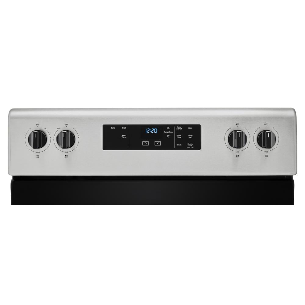 Estufa eléctrica independiente Whirlpool de 30 pulgadas con 4 quemadores y 4.8 pies cúbicos (Acero inoxidable)