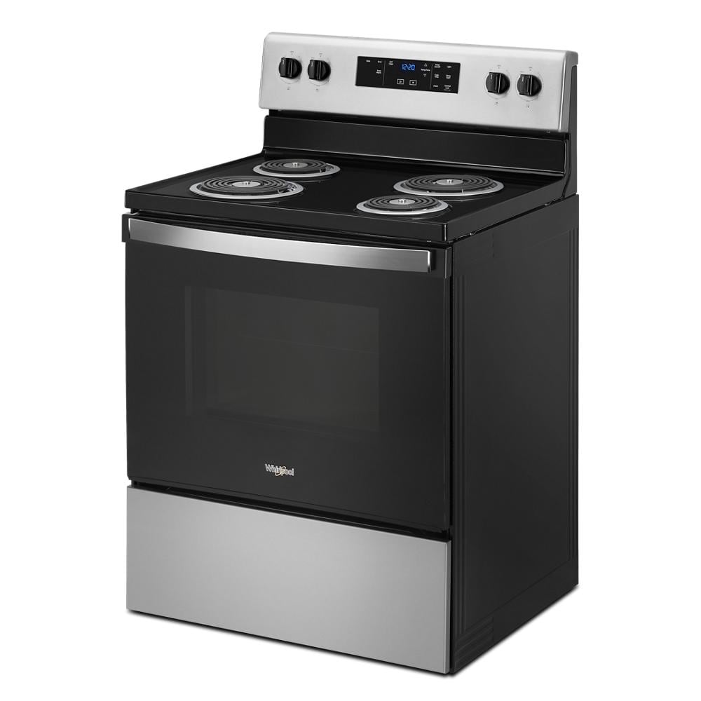 Estufa eléctrica independiente de 4 quemadores de 30 pulgadas y 4.8 pies cúbicos (acero inoxidable) Whirlpool WFC315S0JS