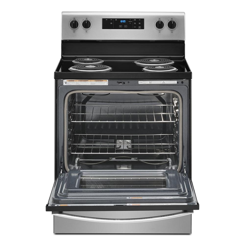 Estufa eléctrica independiente de 4 quemadores de 30 pulgadas y 4.8 pies cúbicos (acero inoxidable) Whirlpool WFC315S0JS