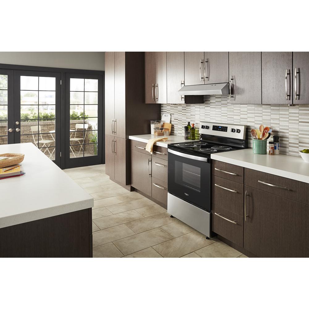 Estufa eléctrica independiente de 4 quemadores de 30 pulgadas y 4.8 pies cúbicos (acero inoxidable) Whirlpool WFC315S0JS