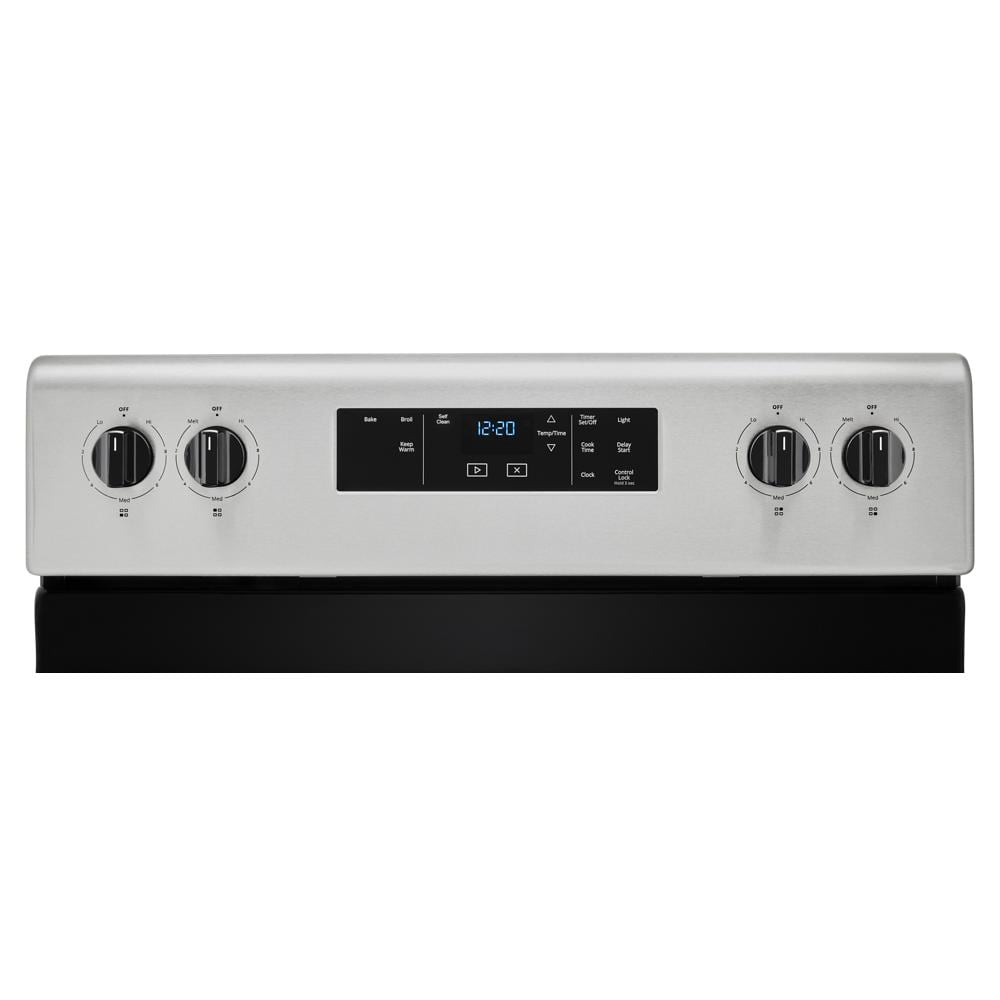 Estufa eléctrica independiente de 4 quemadores de 30 pulgadas y 4.8 pies cúbicos (acero inoxidable) Whirlpool WFC315S0JS