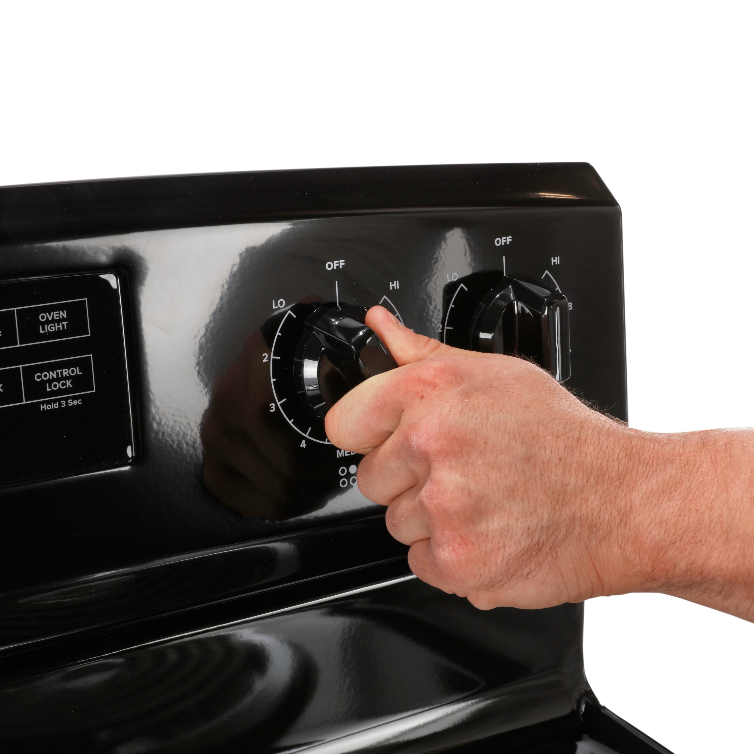 Estufa Eléctrica Independiente de 30 pulgadas con 4 quemadores y 4.8 pies cúbicos - Negra