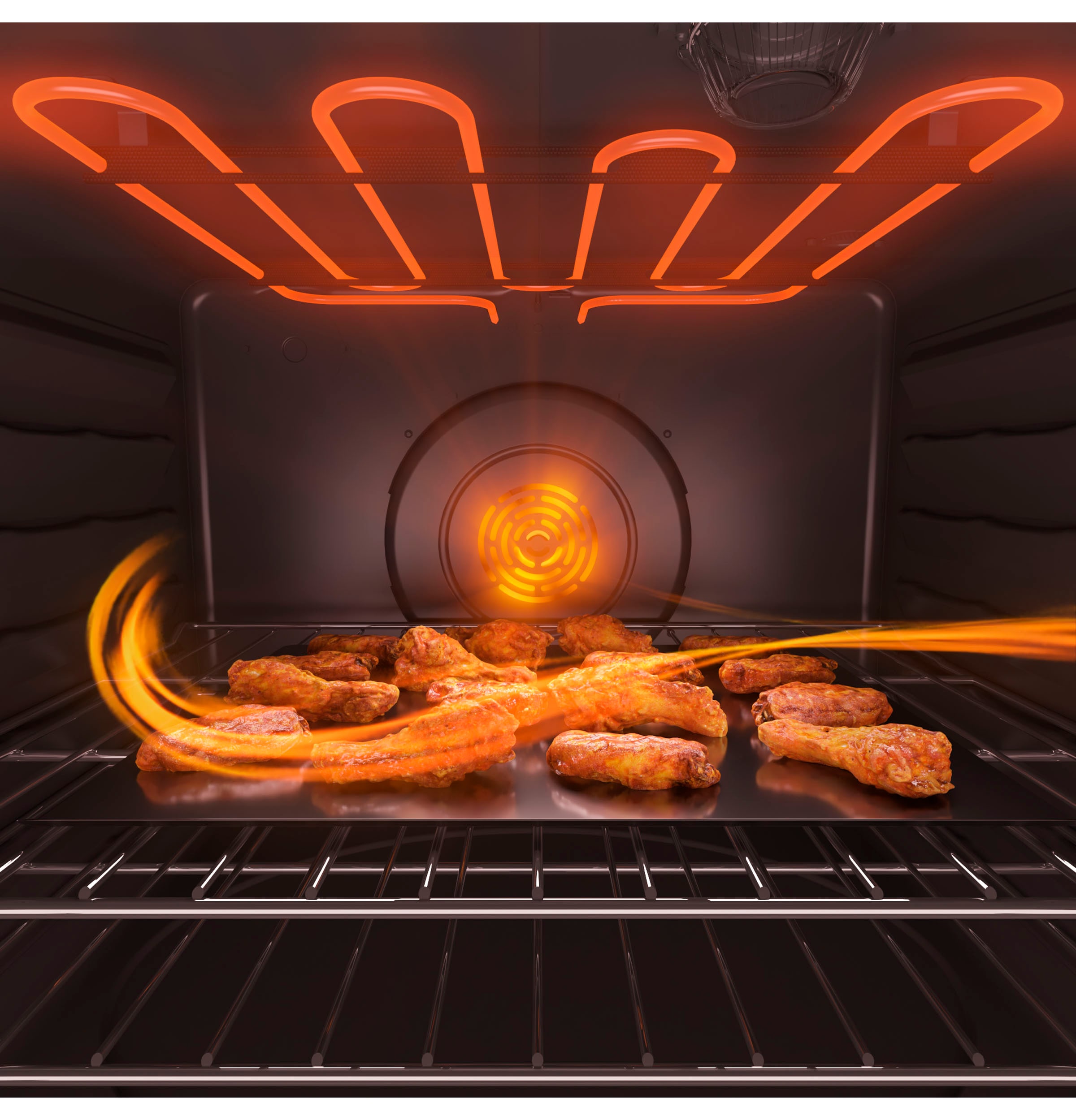Estufa de Inducción Deslizable con Horno de Aire Freidor y Convección de 30 pulgadas y 5 Quemadores de 5.3 pies cúbicos (Acero Inoxidable Resistente a las Huellas Dactilares) de GE Profile