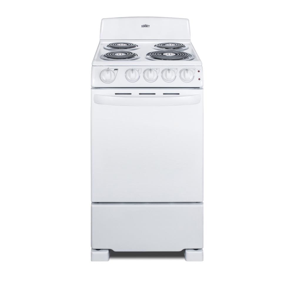 Estufa Eléctrica Independiente Blanca de 4 Quemadores y 2.3 pies cúbicos Summit Appliance Pearl Blanca de 20 pulgadas