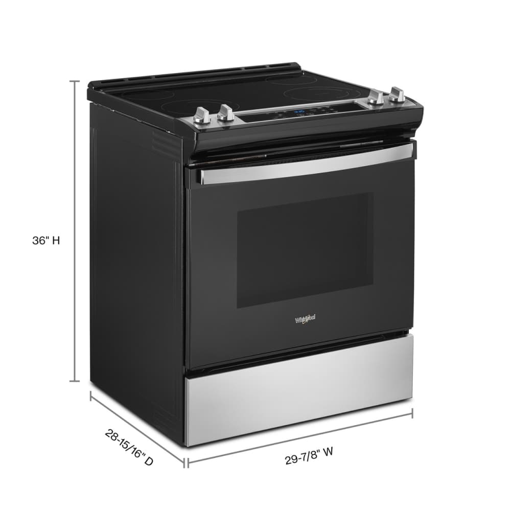 Estufa Eléctrica de Empotre 30 pulgadas con Cubierta de Vidrio y 4 Quemadores - Acero Inoxidable Resistente a las Huellas - Whirlpool WEE515S0LZ