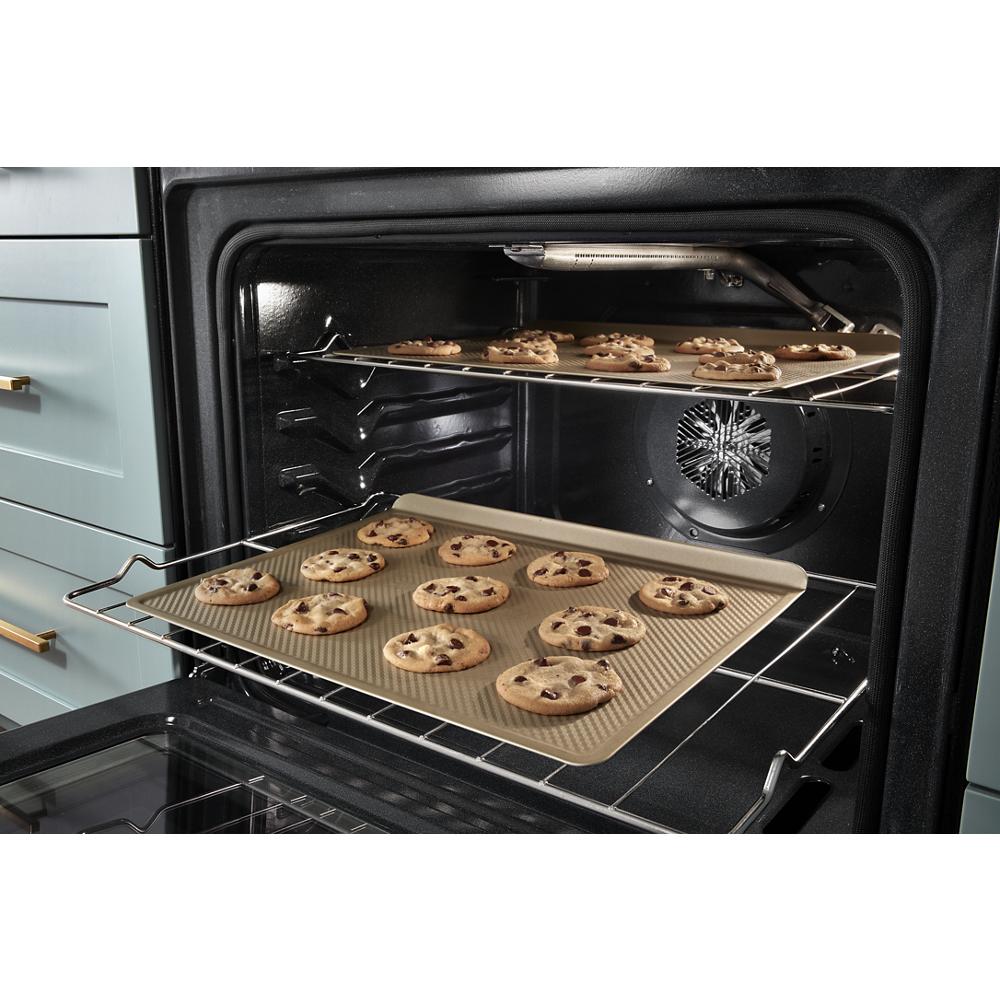 Estufa eléctrica independiente con horno de convección de freidora de aire y 5 quemadores de vidrio de 30 pulgadas, resistente a huellas dactilares de acero inoxidable WFE550S0LZ de Whirlpool