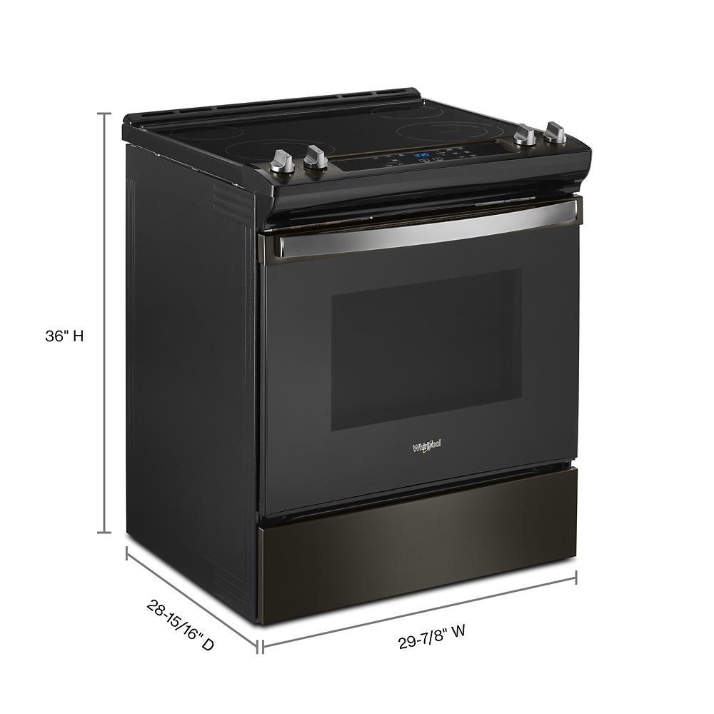 Estufa Eléctrica de Empotrar Whirlpool de 30 pulgadas con Cubierta de Vidrio y 4 Quemadores - 4.8 pies cúbicos (Acero Inoxidable Negro Resistente a las Huellas) WEE515S0LV