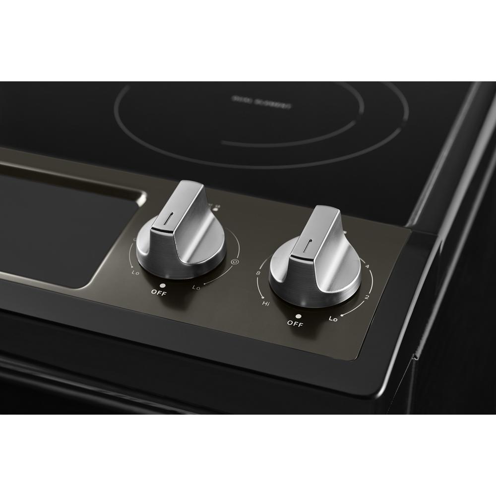 Estufa Eléctrica de Empotrar Whirlpool de 30 pulgadas con Cubierta de Vidrio y 4 Quemadores - 4.8 pies cúbicos (Acero Inoxidable Negro Resistente a las Huellas) WEE515S0LV