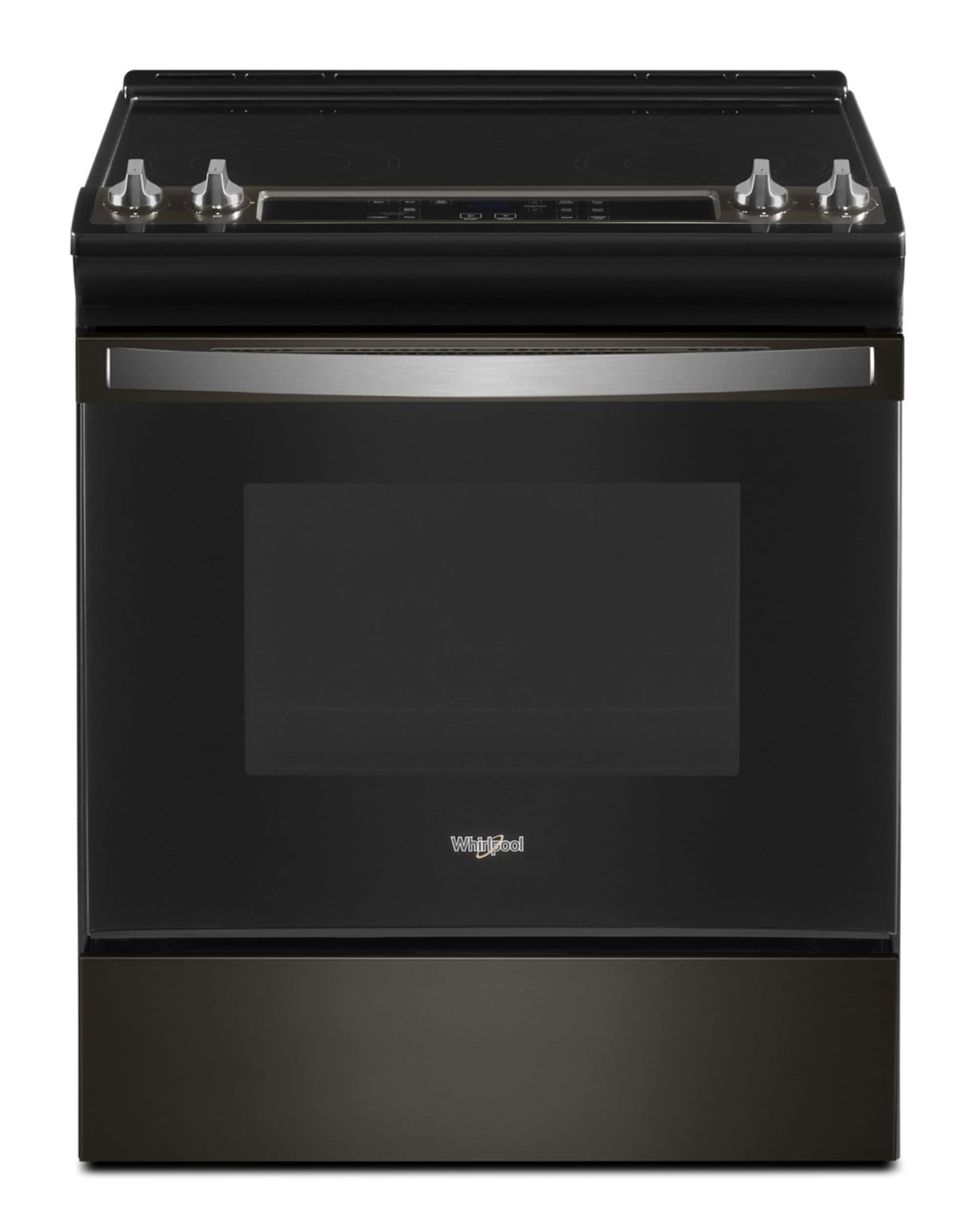 Estufa Eléctrica de Empotrar Whirlpool de 30 pulgadas con Cubierta de Vidrio y 4 Quemadores - 4.8 pies cúbicos (Acero Inoxidable Negro Resistente a las Huellas) WEE515S0LV