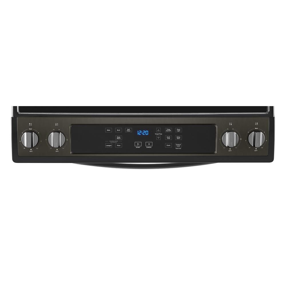Estufa Eléctrica de Empotrar Whirlpool de 30 pulgadas con Cubierta de Vidrio y 4 Quemadores - 4.8 pies cúbicos (Acero Inoxidable Negro Resistente a las Huellas) WEE515S0LV