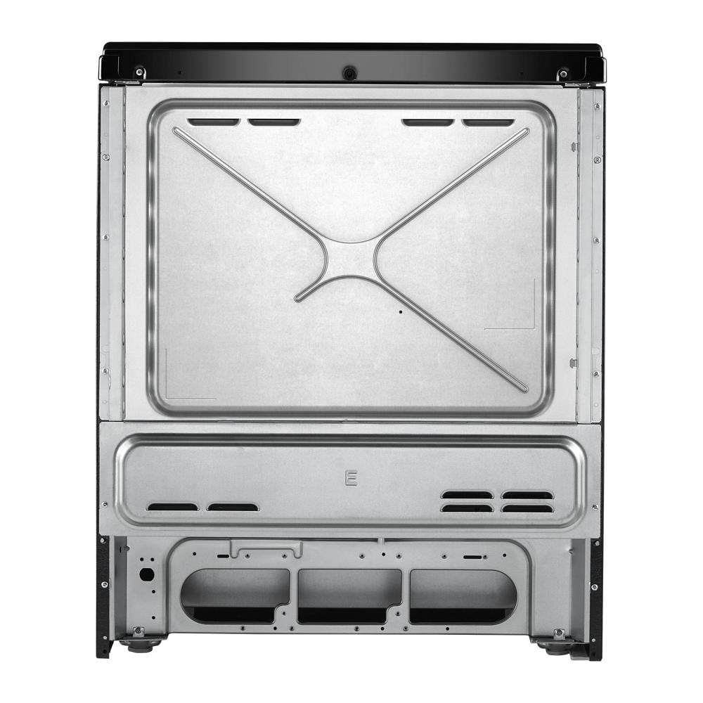 Estufa eléctrica deslizable Whirlpool de 30 pulgadas con 4 quemadores y horno de 4.8 pies cúbicos en color negro.