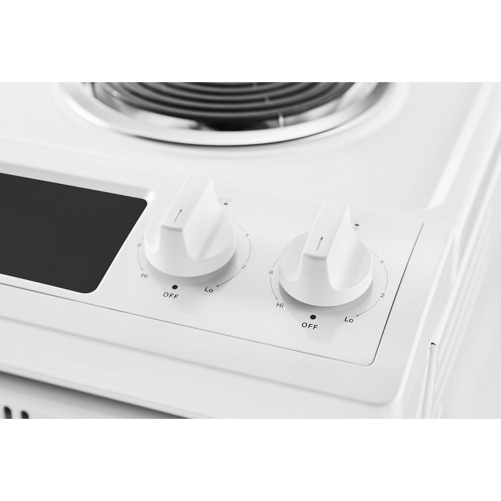 Estufa eléctrica deslizable de 30 pulgadas con 4 quemadores y 4.8 pies cúbicos en color blanco - Whirlpool (WEC310S0LW)