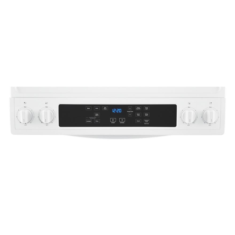 Estufa eléctrica deslizable de 30 pulgadas con 4 quemadores y 4.8 pies cúbicos en color blanco - Whirlpool (WEC310S0LW)