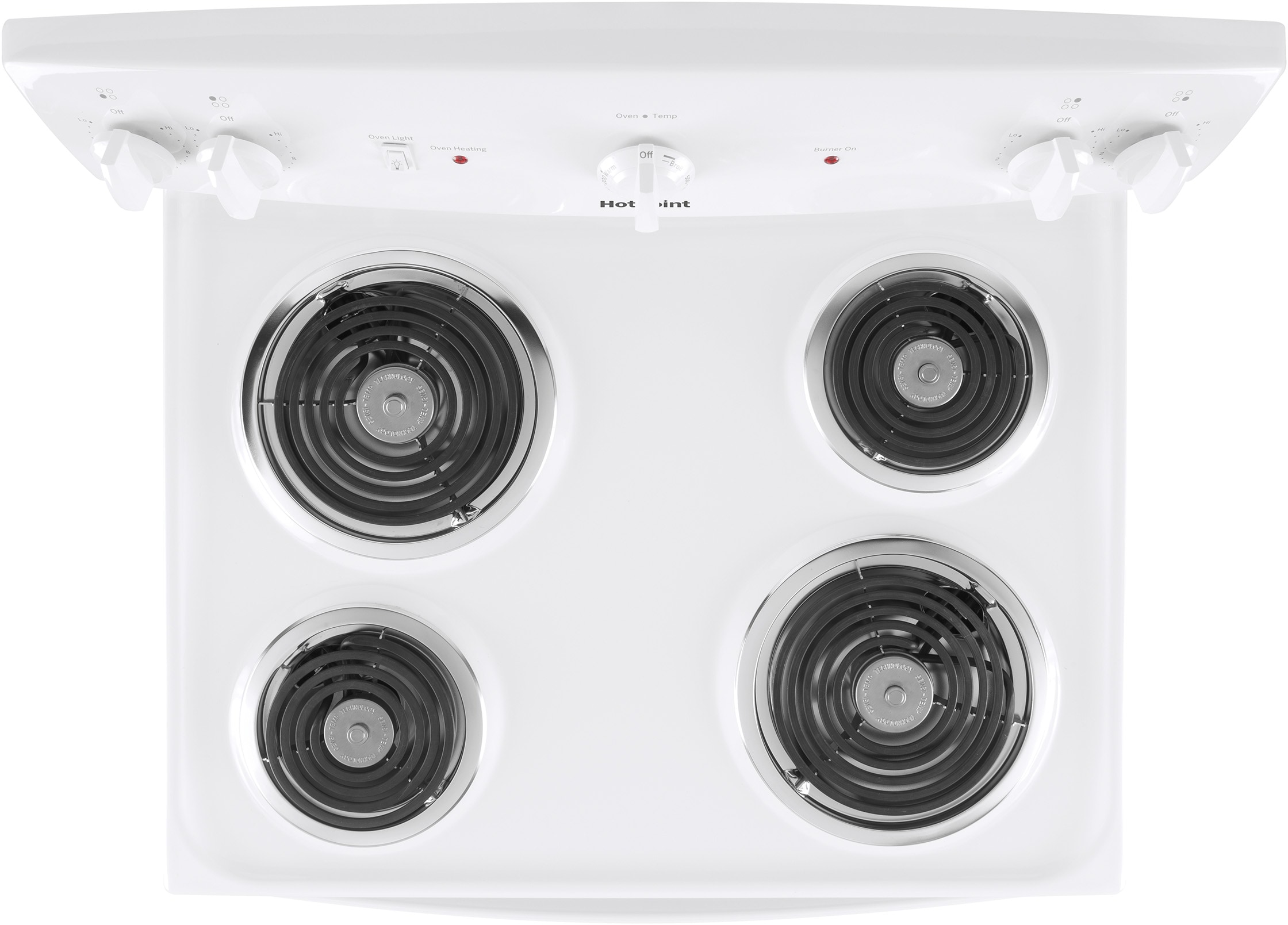 Estufa eléctrica independiente de 30 pulgadas con 4 quemadores y 5.0 pies cúbicos (blanco)