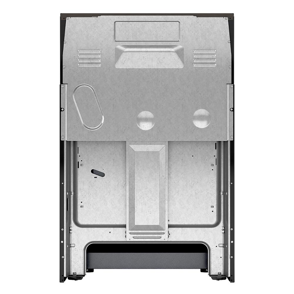Estufa eléctrica independiente de vidrio con 5 quemadores y horno de convección de aire freidora de 5.3 pies cúbicos, color negro acero.