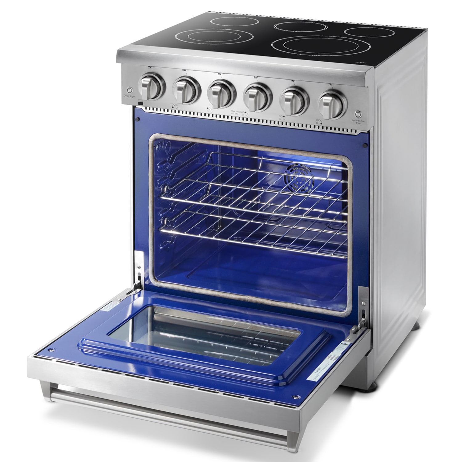 Cocina Eléctrica Independiente de Acero Inoxidable con 5 quemadores y tapa de vidrio de 30 pulgadas de Thor Kitchen