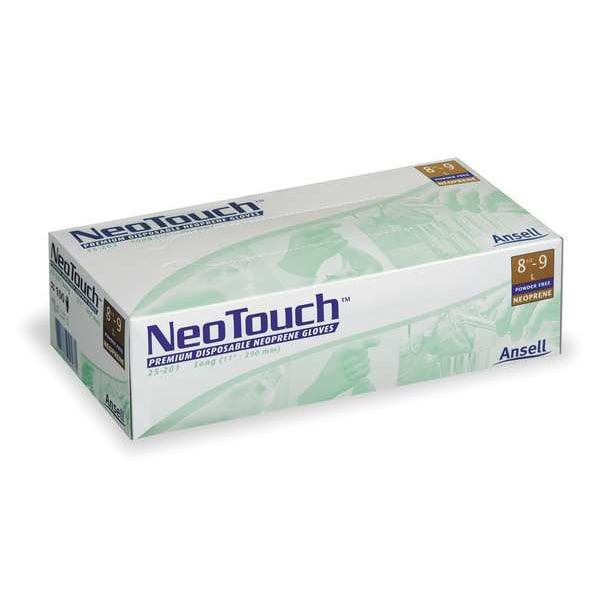 Guantes desechables Ansell, neopreno, sin polvo, color verde, M, paquete de 100 - 25-201.