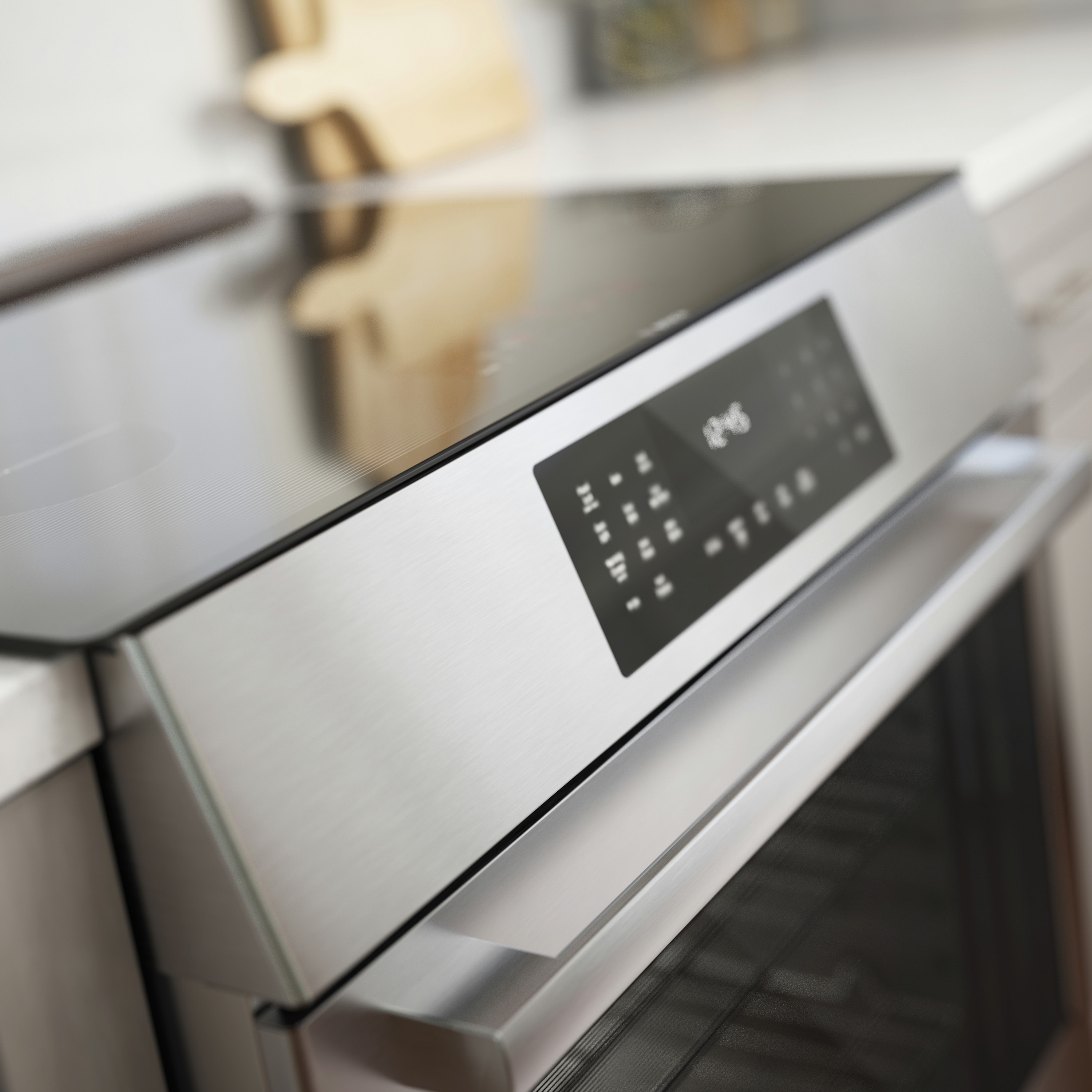 Cocina de inducción deslizable de un solo rango con horno de convección de la serie 800 de Bosch, 4 quemadores de 30 pulgadas y 4.6 pies cúbicos (acero inoxidable) HII8057U