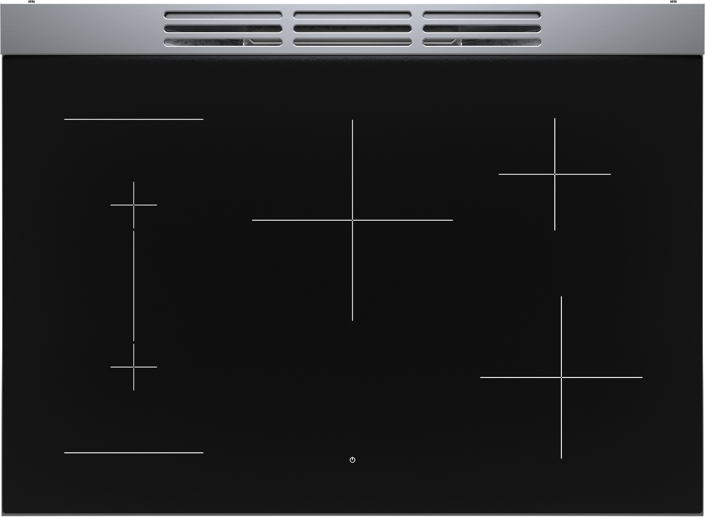 Estufa de inducción de un solo rango independiente con horno de convección de 3.7 pies cúbicos, 5 quemadores y 36 pulgadas de la Serie 800 de Bosch (Acero inoxidable) HIS8655U