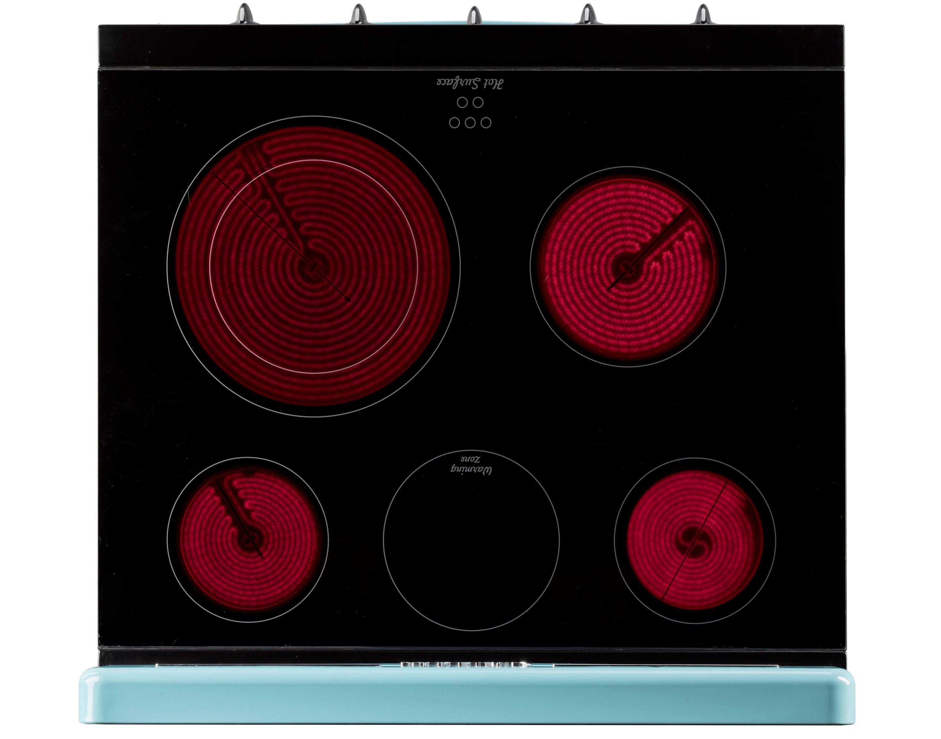 Estufa Eléctrica independiente UNIQUE Classic Retro con cubierta de vidrio de 30 pulgadas, 5 quemadores, horno de convección de 3.9 pies cúbicos y recubrimiento de limpieza fácil (Agua Turquesa Mistral) UGP-30CR EC T
