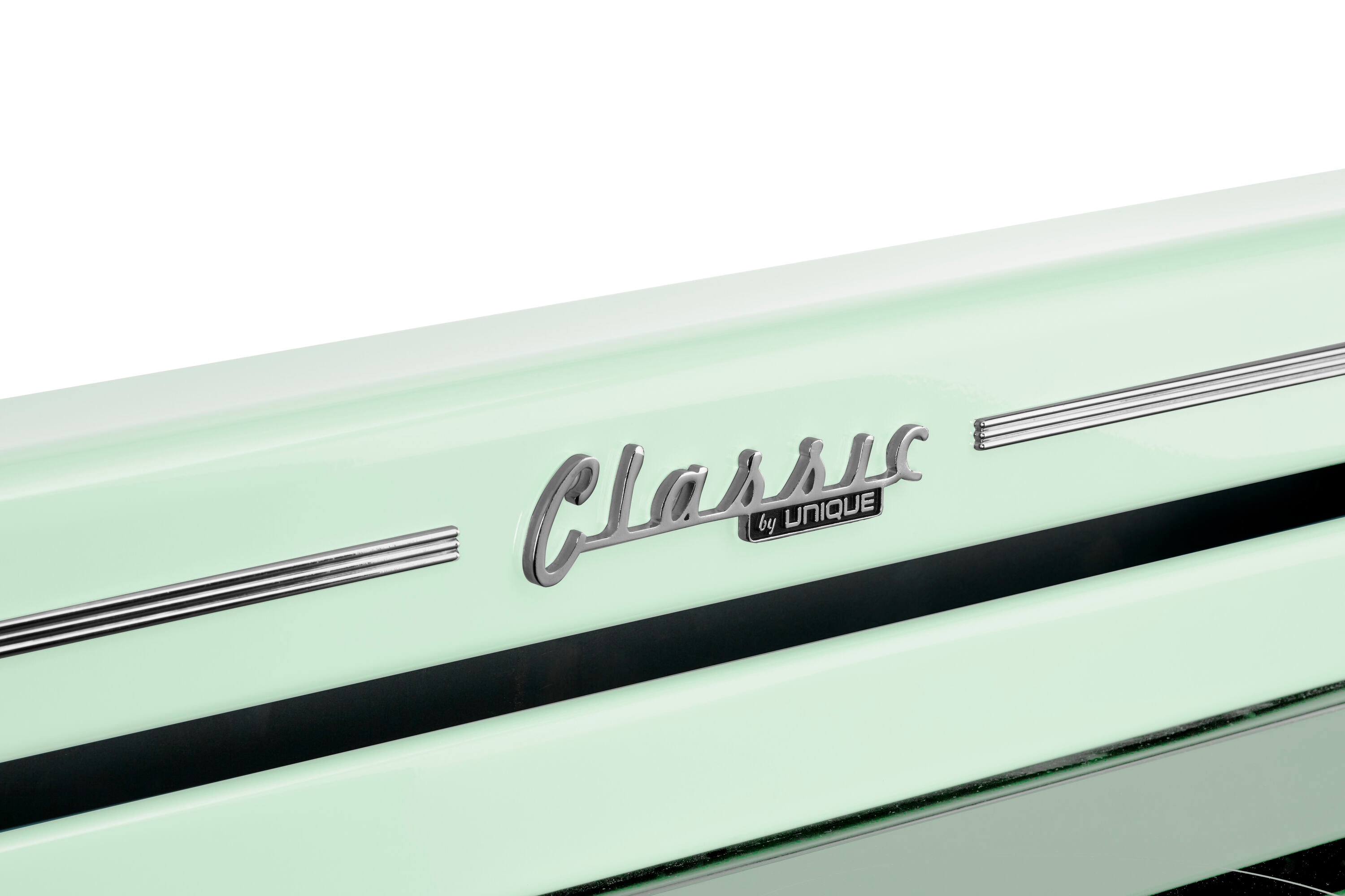 Estufa Eléctrica Independiente UNIQUE Classic Retro de 30 pulgadas con cubierta de vidrio, 5 quemadores, horno de convección de 3.9 pies cúbicos y recubrimiento WipeClean (Verde Menta Verano) UGP-30CR EC LG