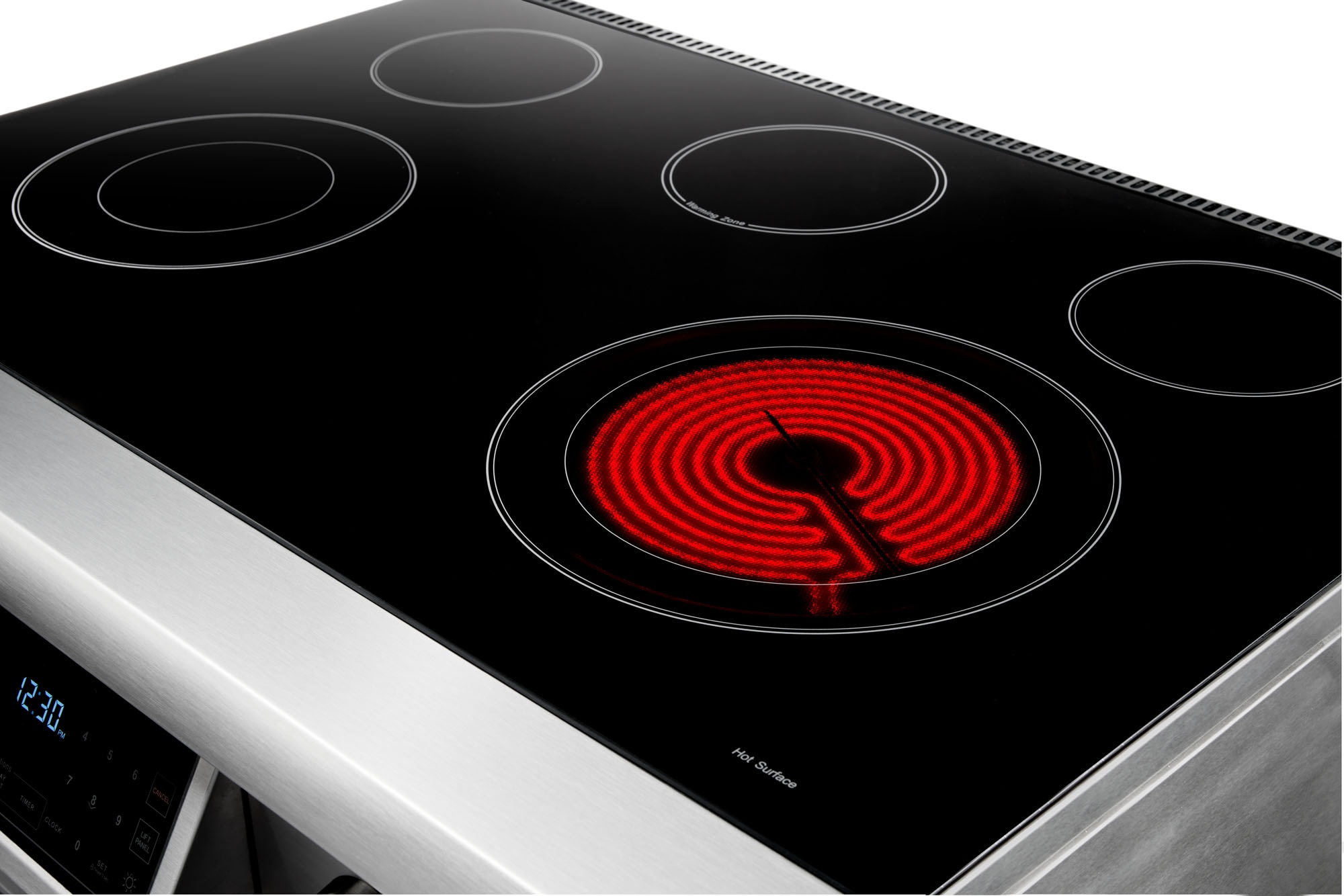 Estufa eléctrica independiente con horno de convección y freidora de aire de 6 pies cúbicos y 5 quemadores, top de cristal de 36 pulgadas de Thor Kitchen