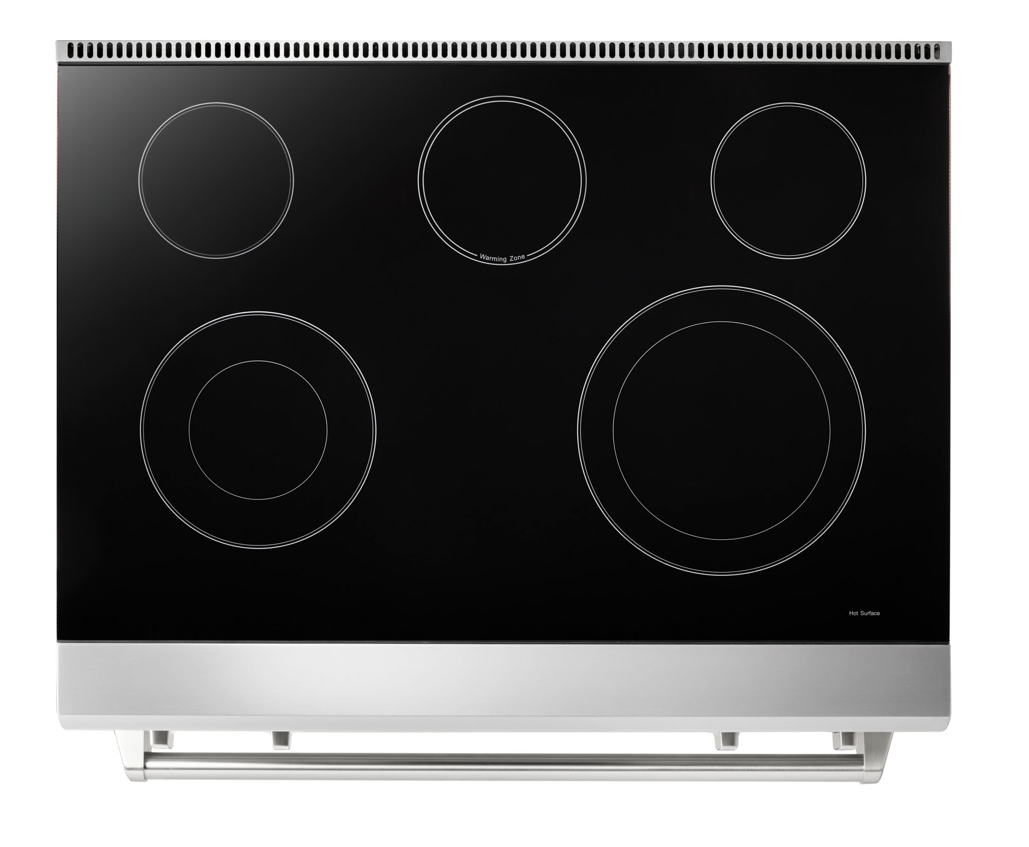 Estufa eléctrica independiente con horno de convección y freidora de aire de 6 pies cúbicos y 5 quemadores, top de cristal de 36 pulgadas de Thor Kitchen