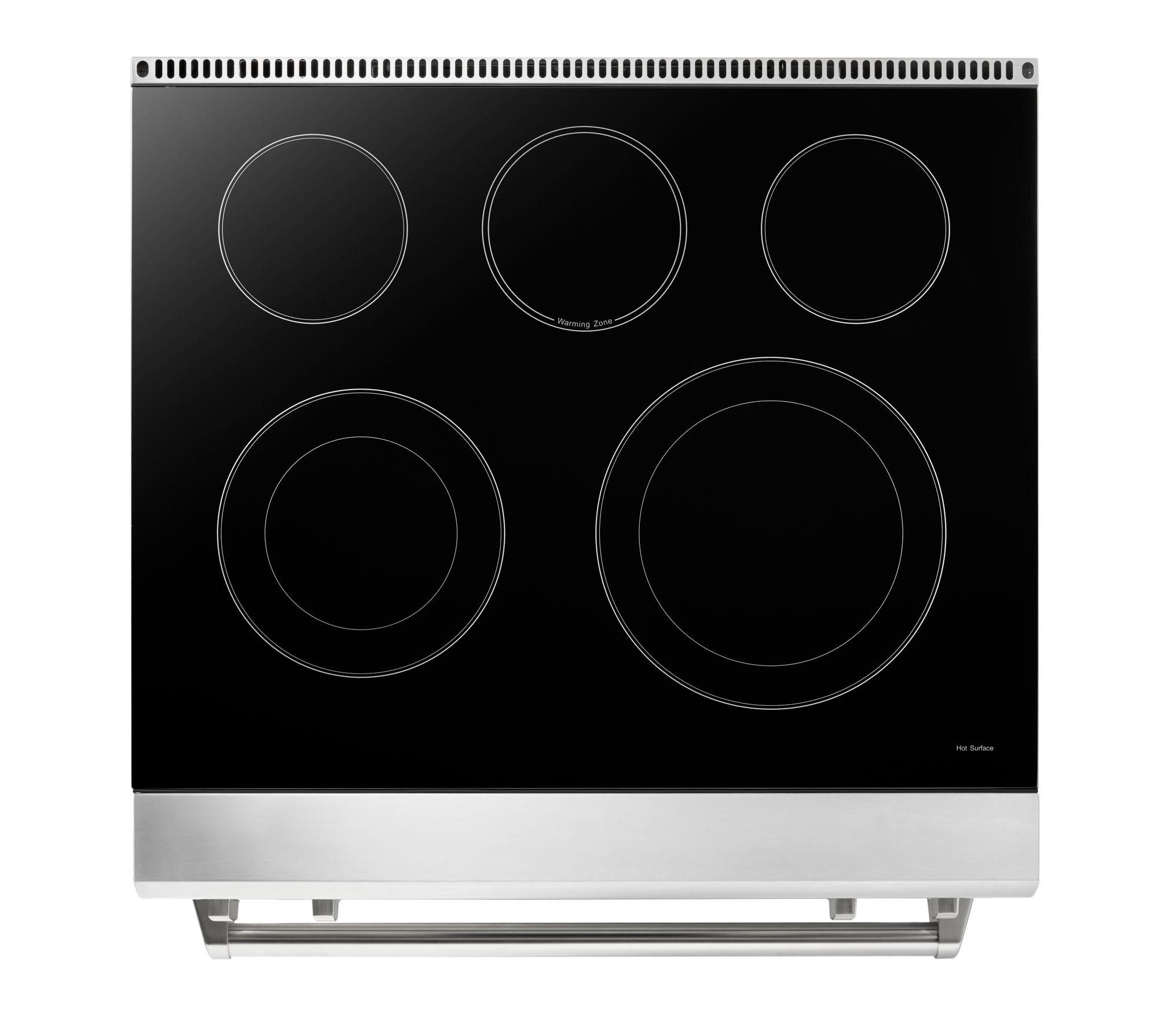 Estufa eléctrica independiente con horno de convección de aire caliente y freidora, 5 quemadores, 4.55 pies cúbicos, cubierta de vidrio de 30 pulgadas de acero inoxidable.
