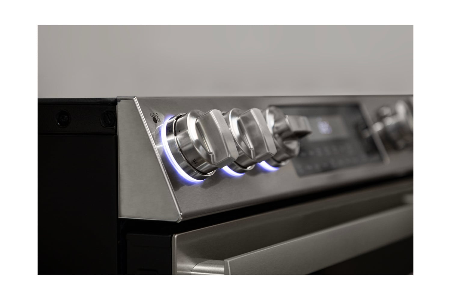 Estufa eléctrica de empotrar con horno de convección y freidora de aire, 5 quemadores, cubierta de vidrio de 30 pulgadas (acero inoxidable)
