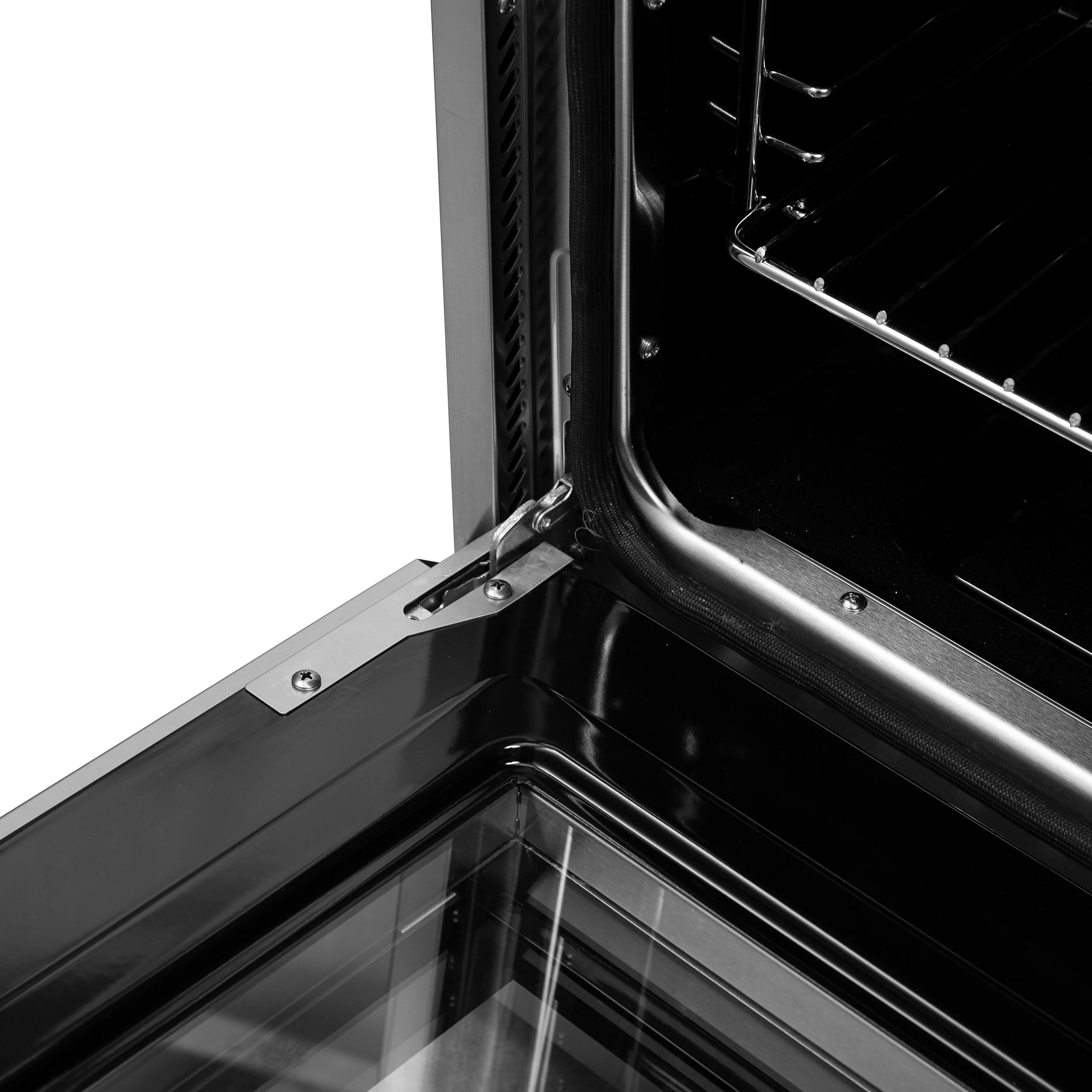 Estufa eléctrica independiente de vidrio con 5 quemadores y horno de convección por aire con freidora de aire FORNO Galiano Titanium de 36 pulgadas de acero inoxidable de 5.36 pies cúbicos.