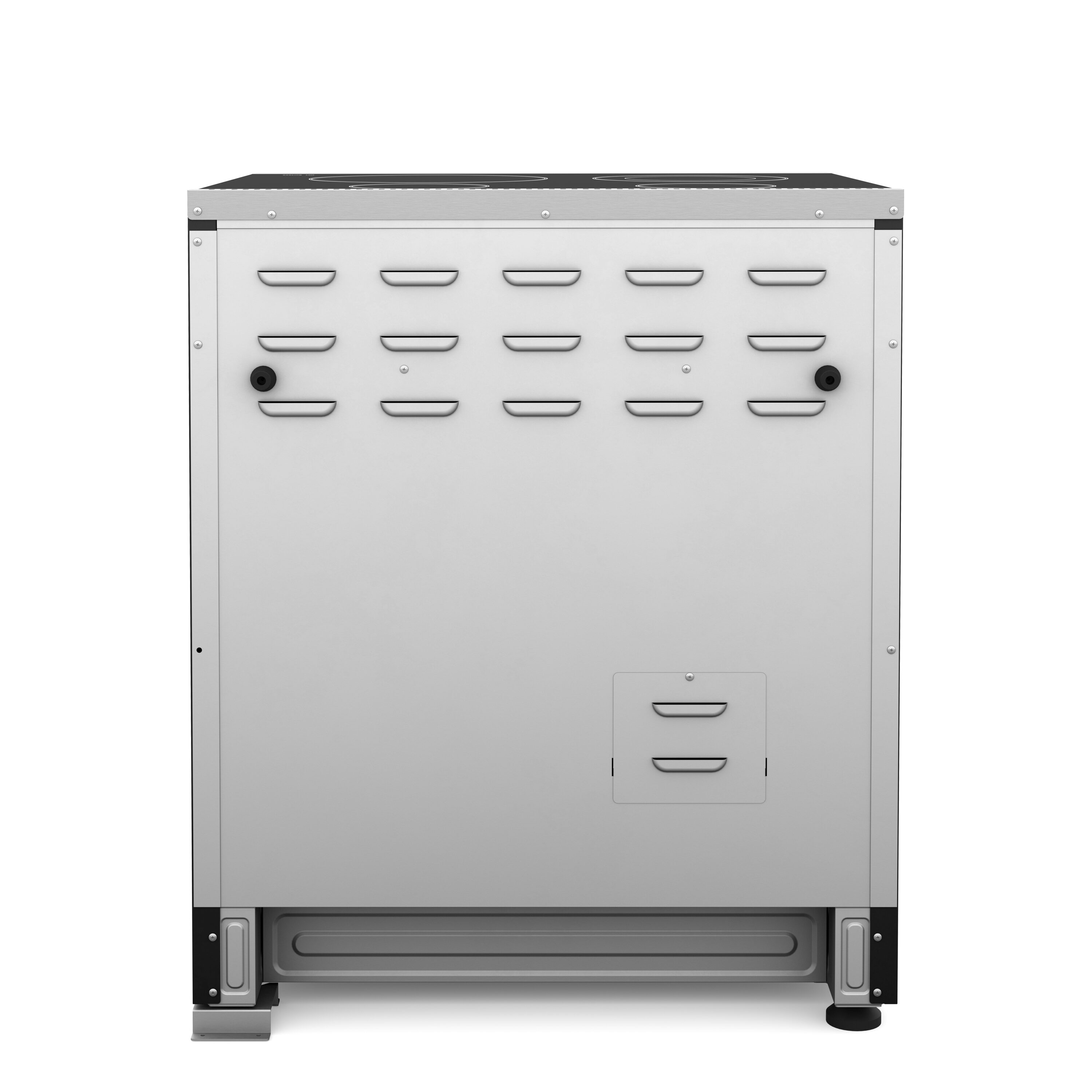 Estufa eléctrica independiente con horno de convección de 4.8 pies cúbicos, 4 quemadores y superficie de vidrio de 30 pulgadas en acero inoxidable
