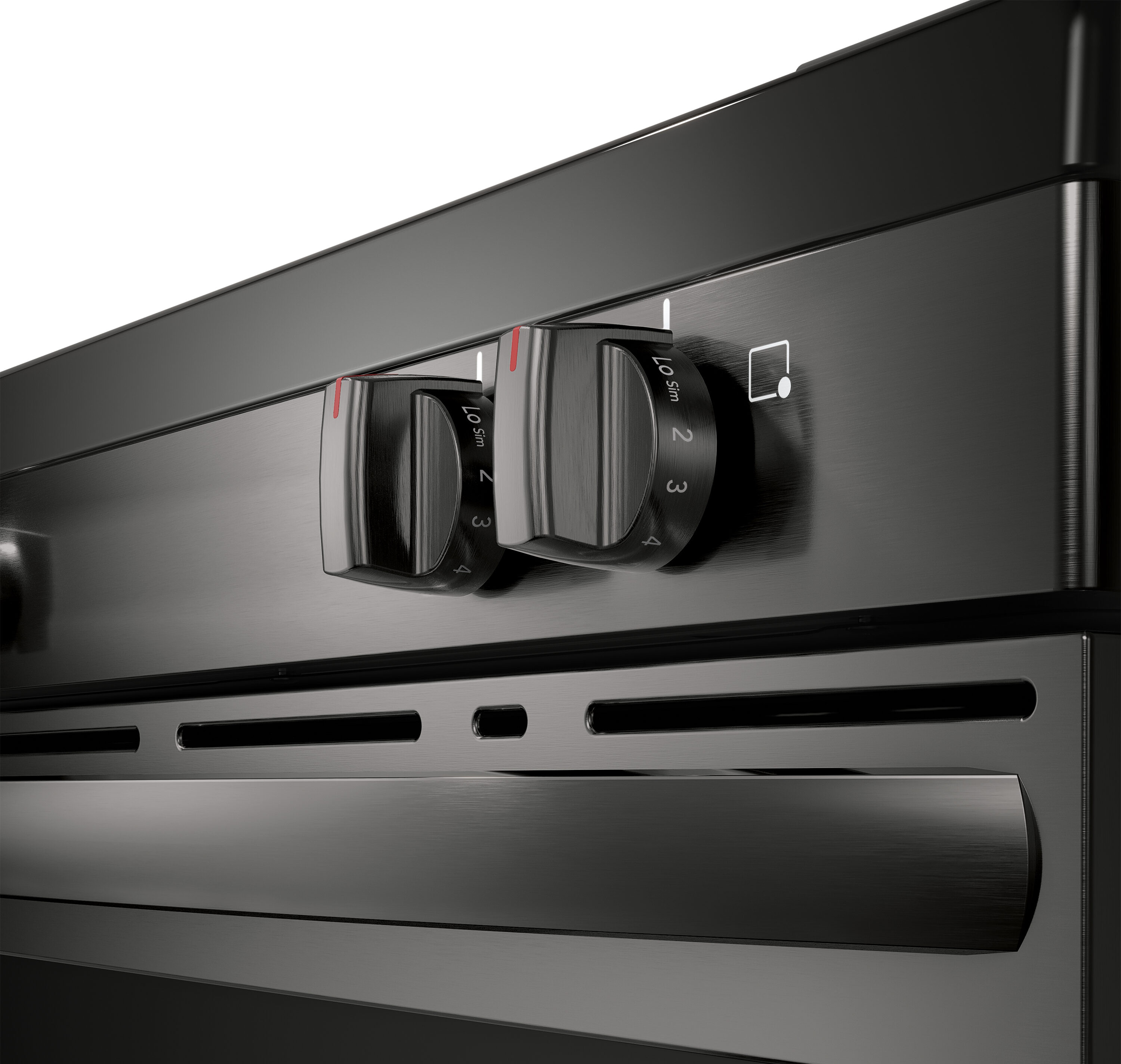 Estufa eléctrica independiente con horno de convección de aire frito y 5 quemadores de vidrio de 30 pulgadas - Acero inoxidable negro.