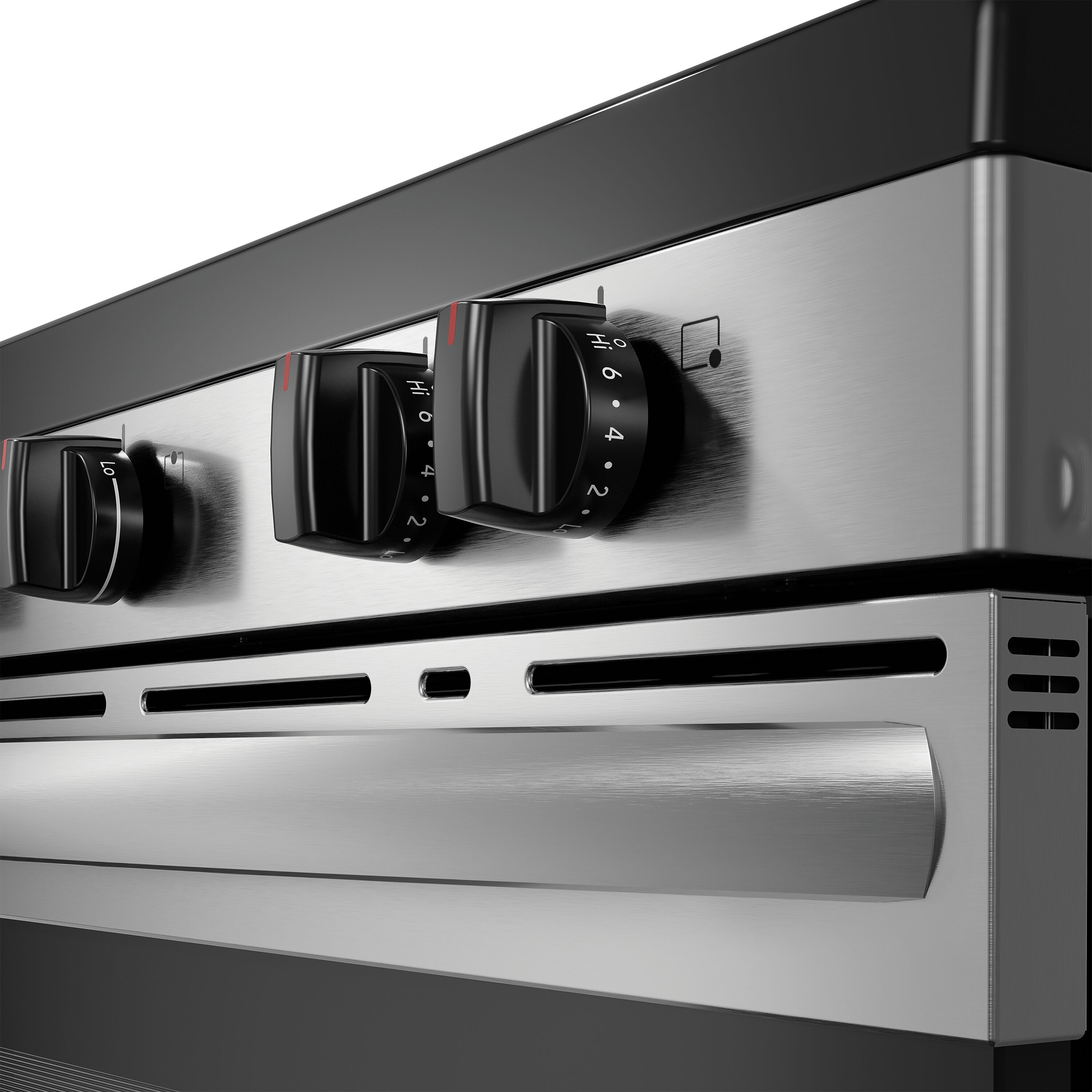 Estufa eléctrica independiente de 30 pulgadas con 5 quemadores de vidrio y 5.3 pies cúbicos de capacidad en acero inoxidable.