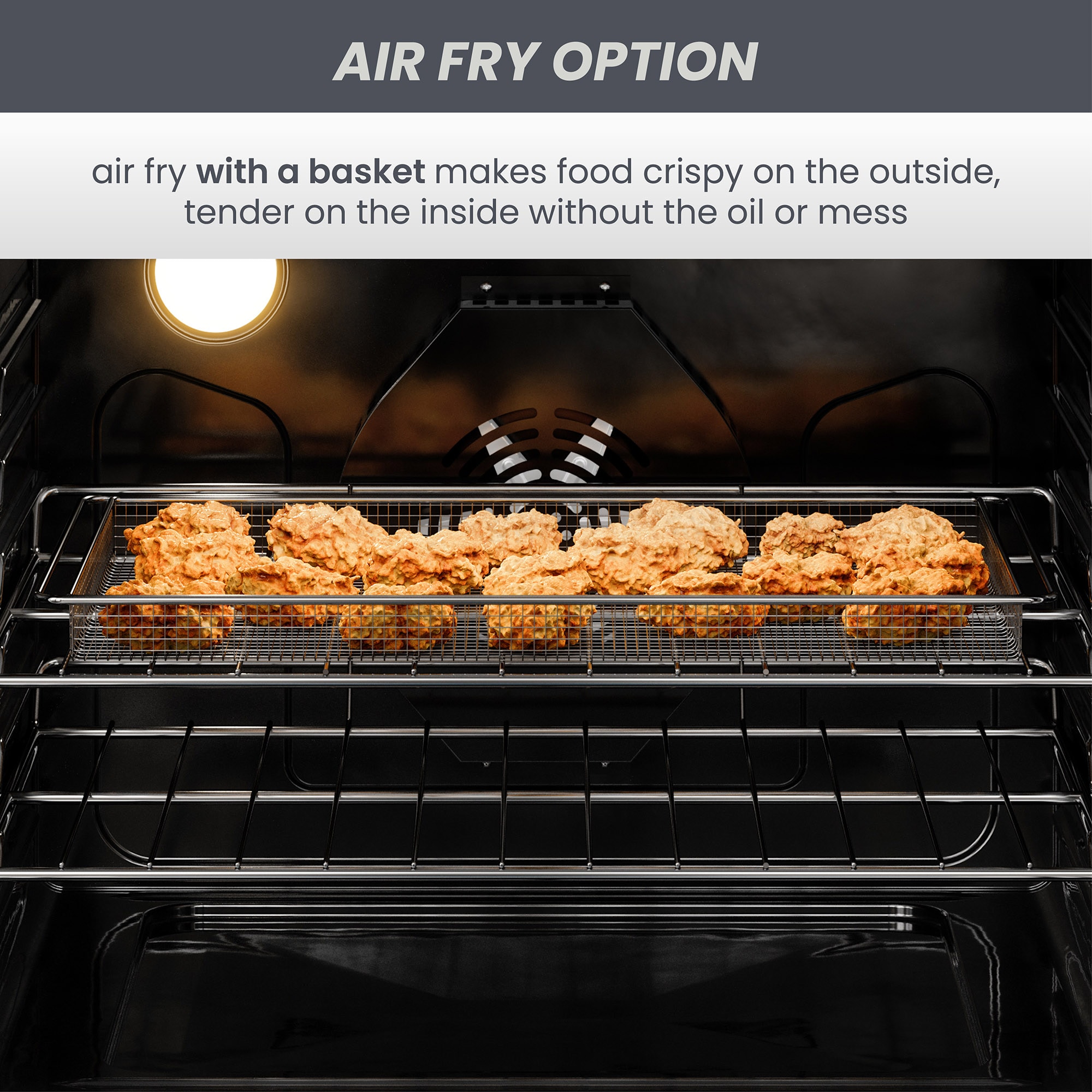 Estufa Eléctrica Independiente de Acero Inoxidable con 5 Quemadores y Horno de Convección con Freidora de Aire de 4.8 pies cúbicos y Cubierta de Vidrio de 30 pulgadas de Kenmore
