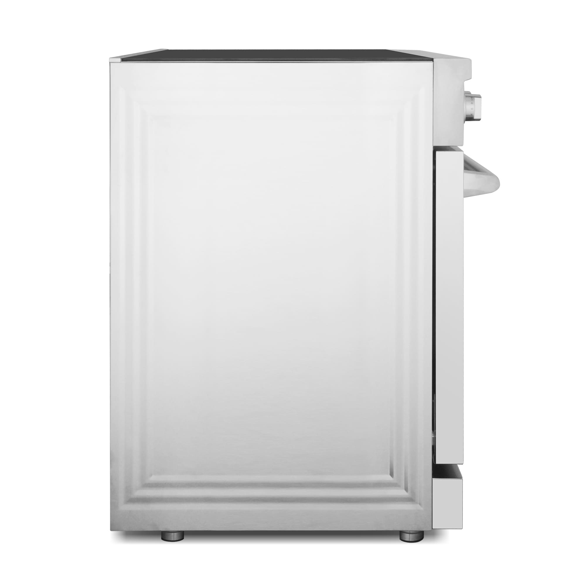 Estufa eléctrica independiente con horno de convección de 6 pies cúbicos, 5 quemadores y tapa de vidrio de 36 pulgadas (acero inoxidable)