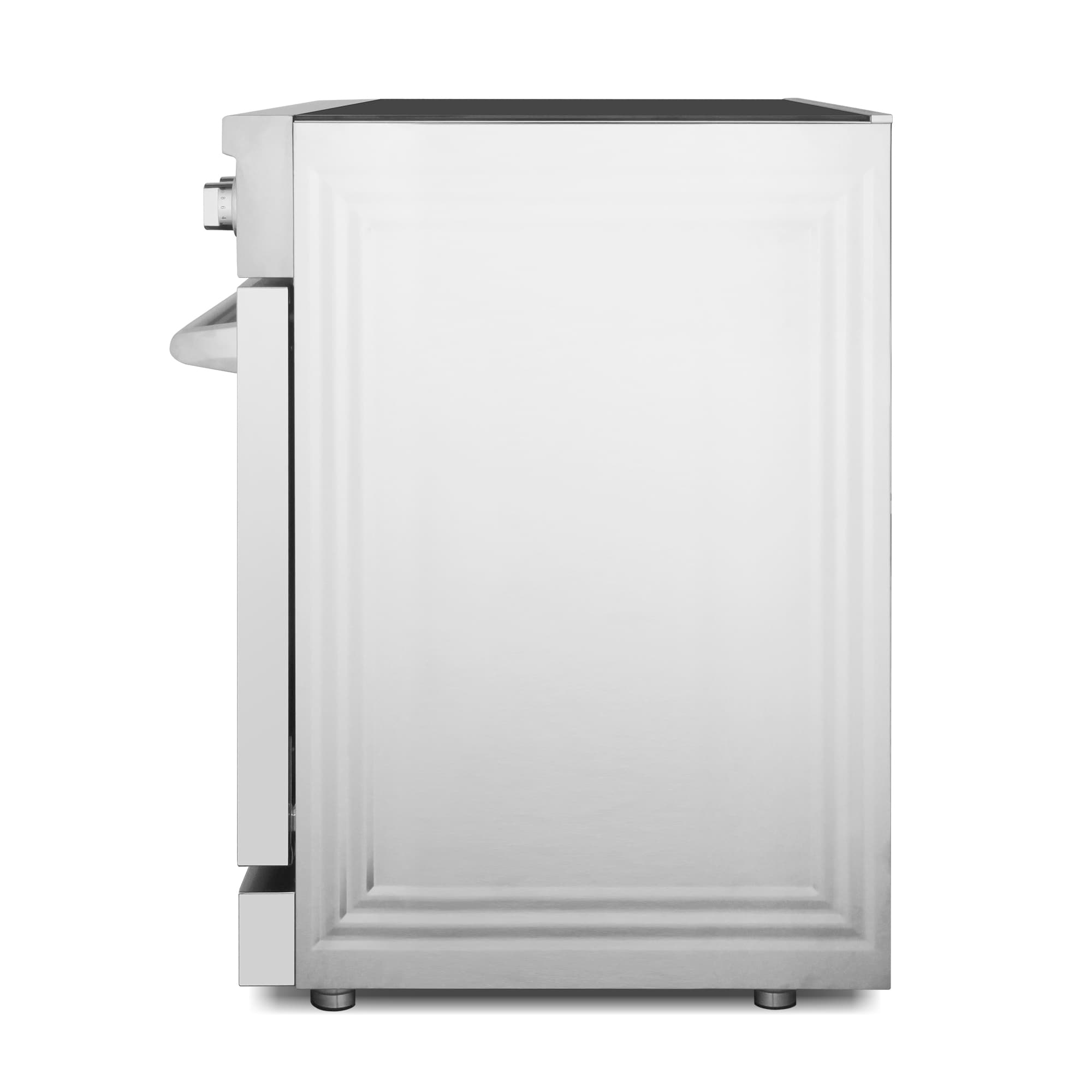 Estufa eléctrica independiente con horno de convección de 6 pies cúbicos, 5 quemadores y tapa de vidrio de 36 pulgadas (acero inoxidable)